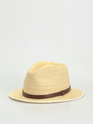 Brixton Messer Straw Fedora Kalap (natural/brown)