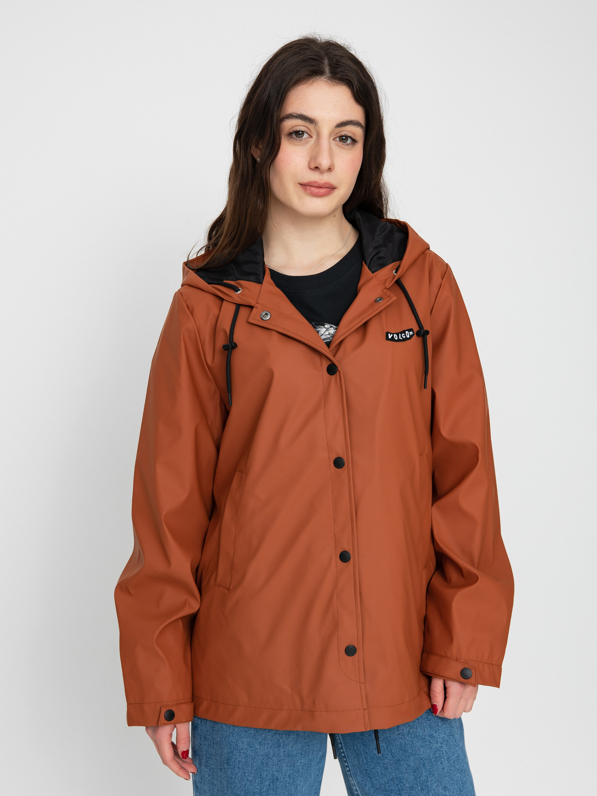 Volcom Sprain Dead Raincoat Dzseki Wmn (dark clay)