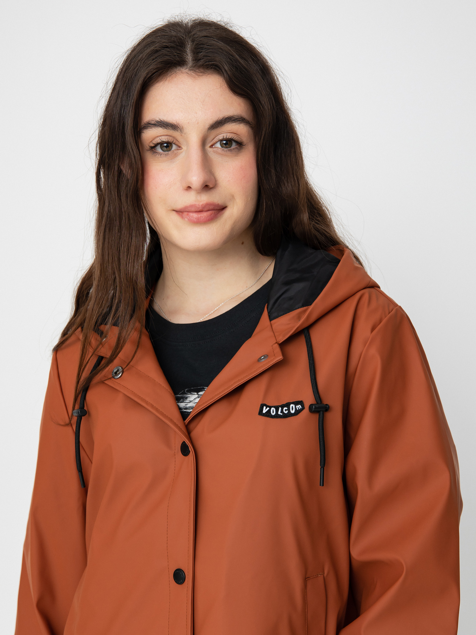 Volcom Sprain Dead Raincoat Dzseki Wmn (dark clay)