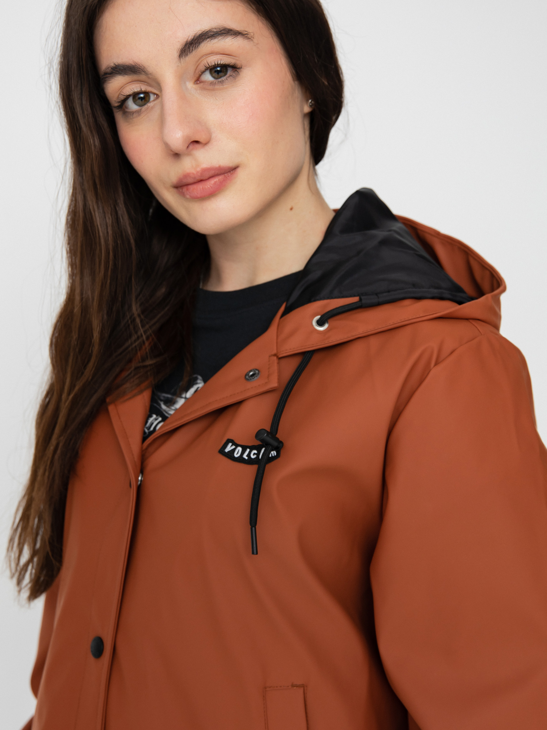 Volcom Sprain Dead Raincoat Dzseki Wmn (dark clay)