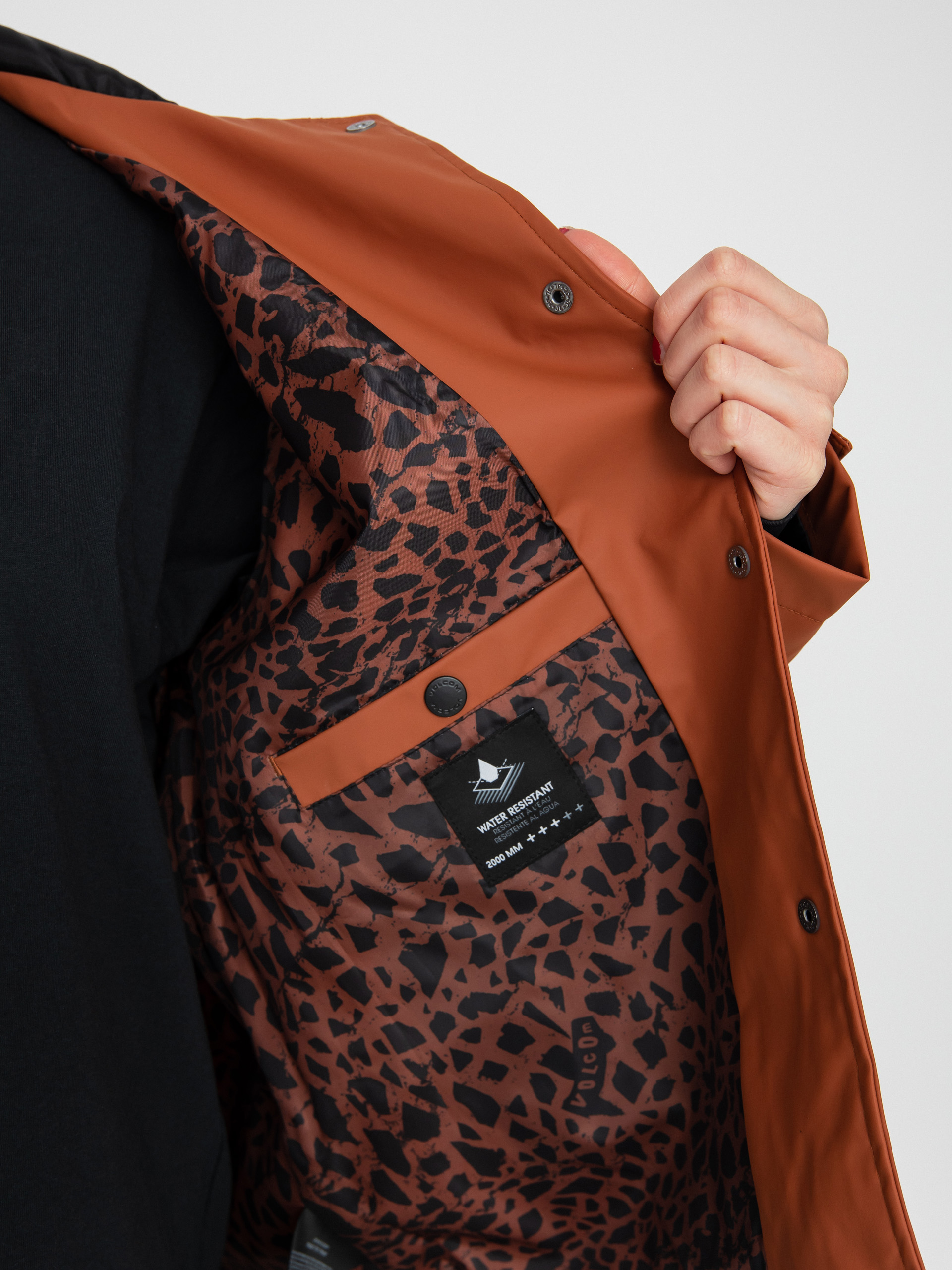 Volcom Sprain Dead Raincoat Dzseki Wmn (dark clay)