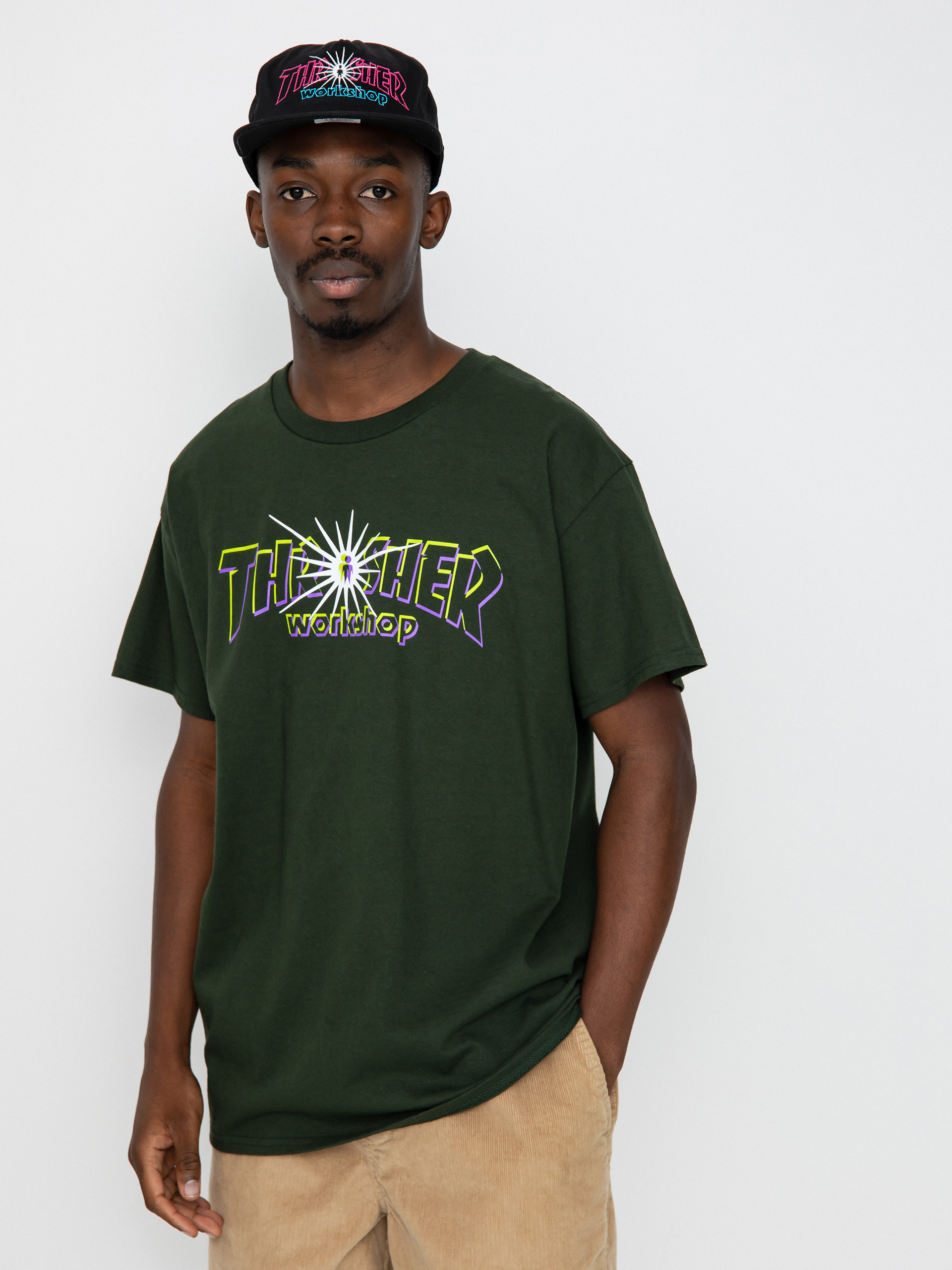 Thrasher X Alien Workshop Nova póló (forest green)