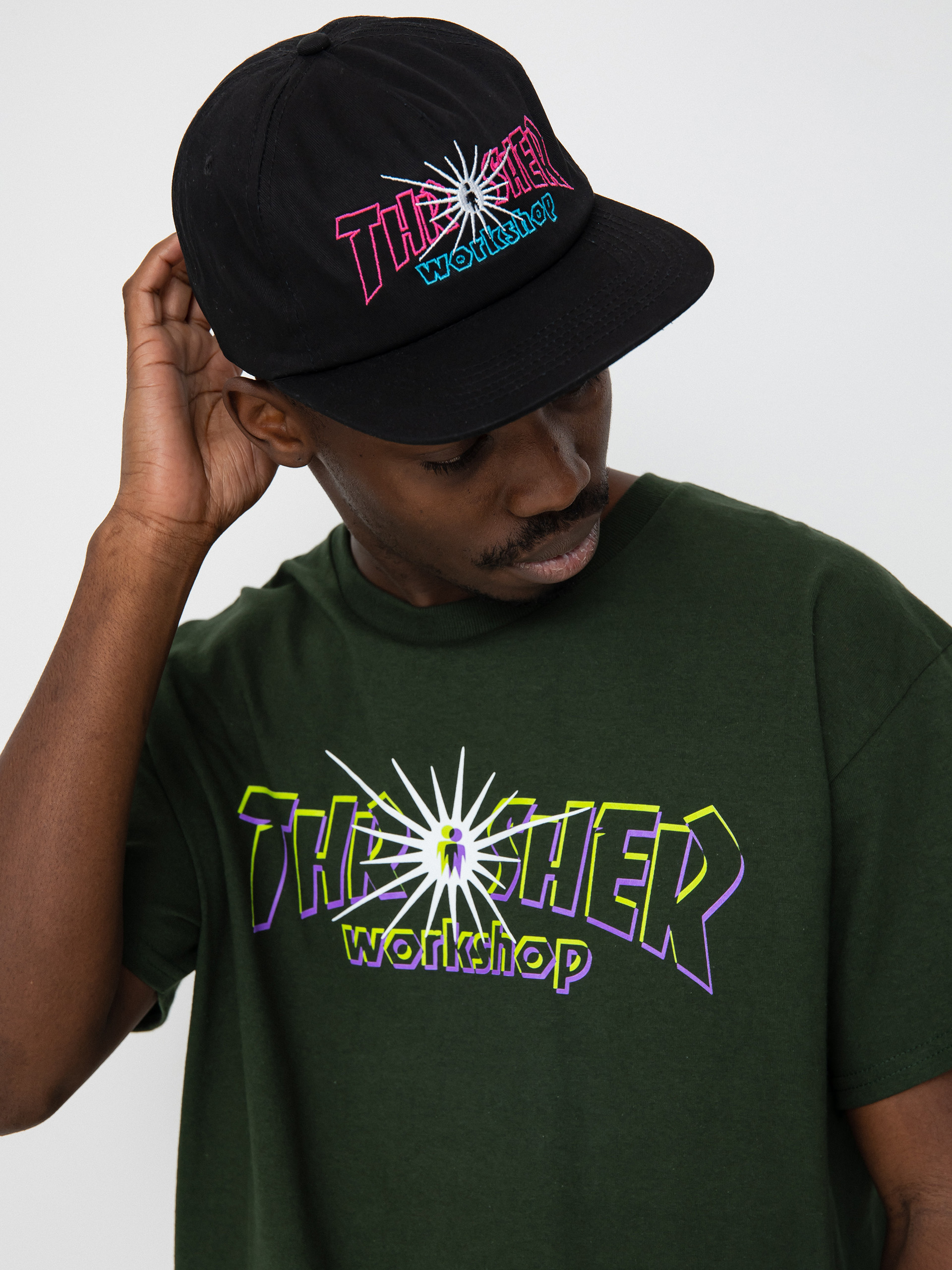 Thrasher X Alien Workshop Nova póló (forest green)
