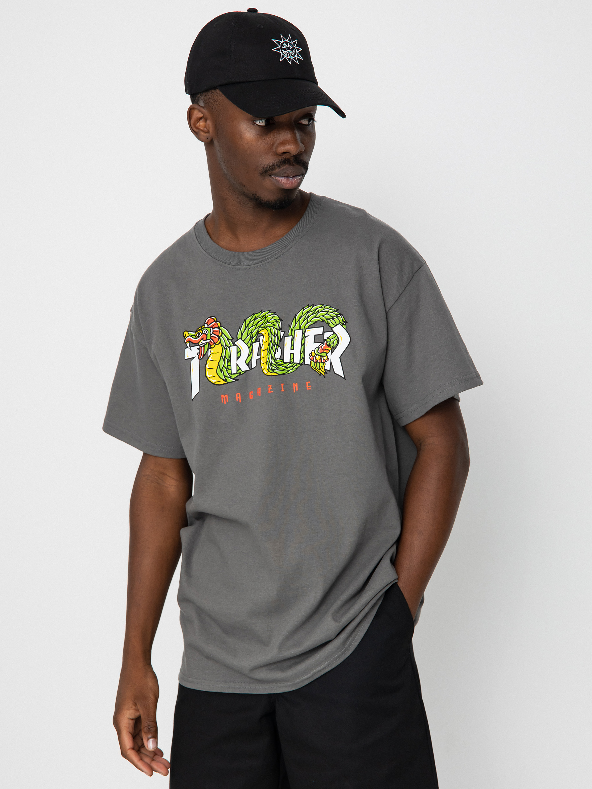 Thrasher Aztec póló (charcoal)