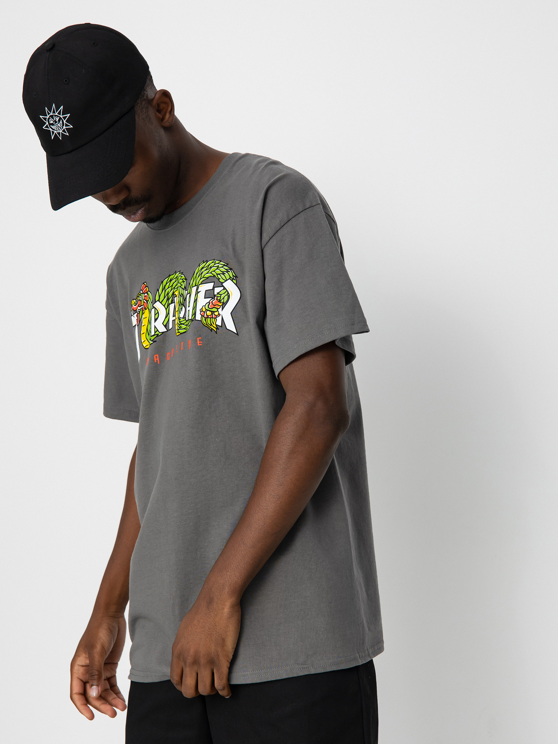 Thrasher Aztec póló (charcoal)