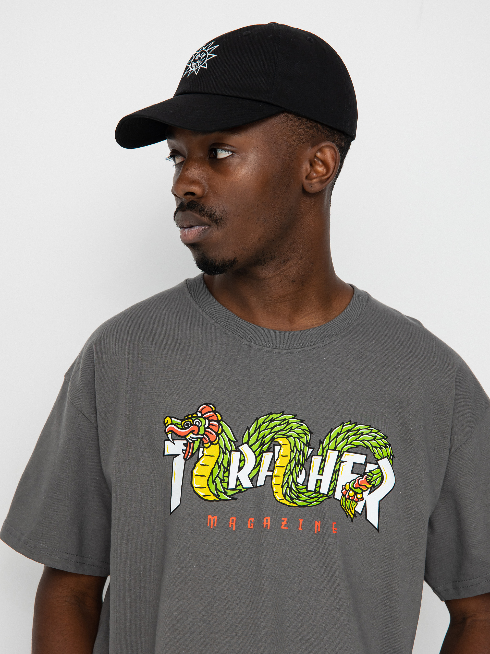 Thrasher Aztec póló (charcoal)