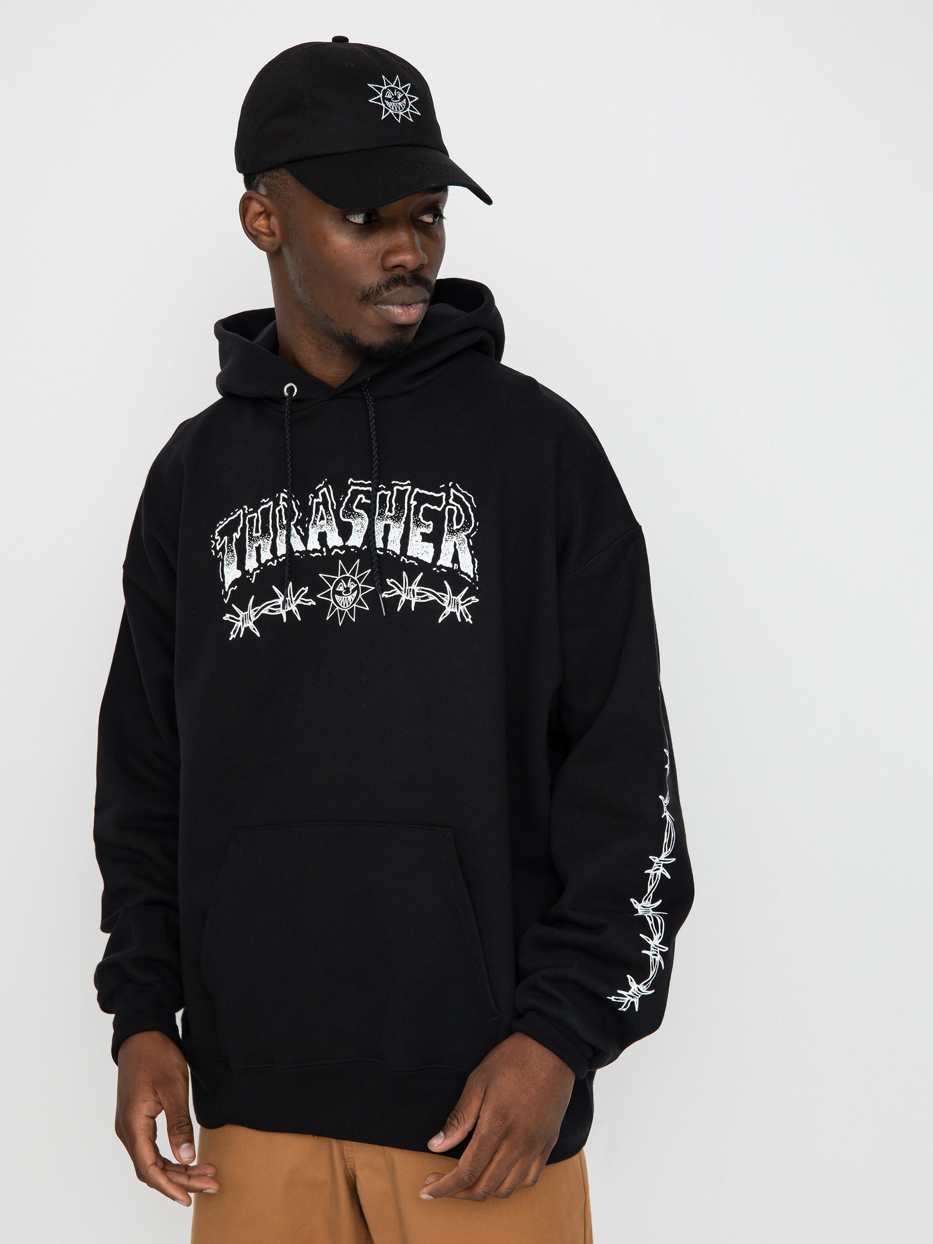 Thrasher Barbed Wire HD Kapucnis pulóver (black)