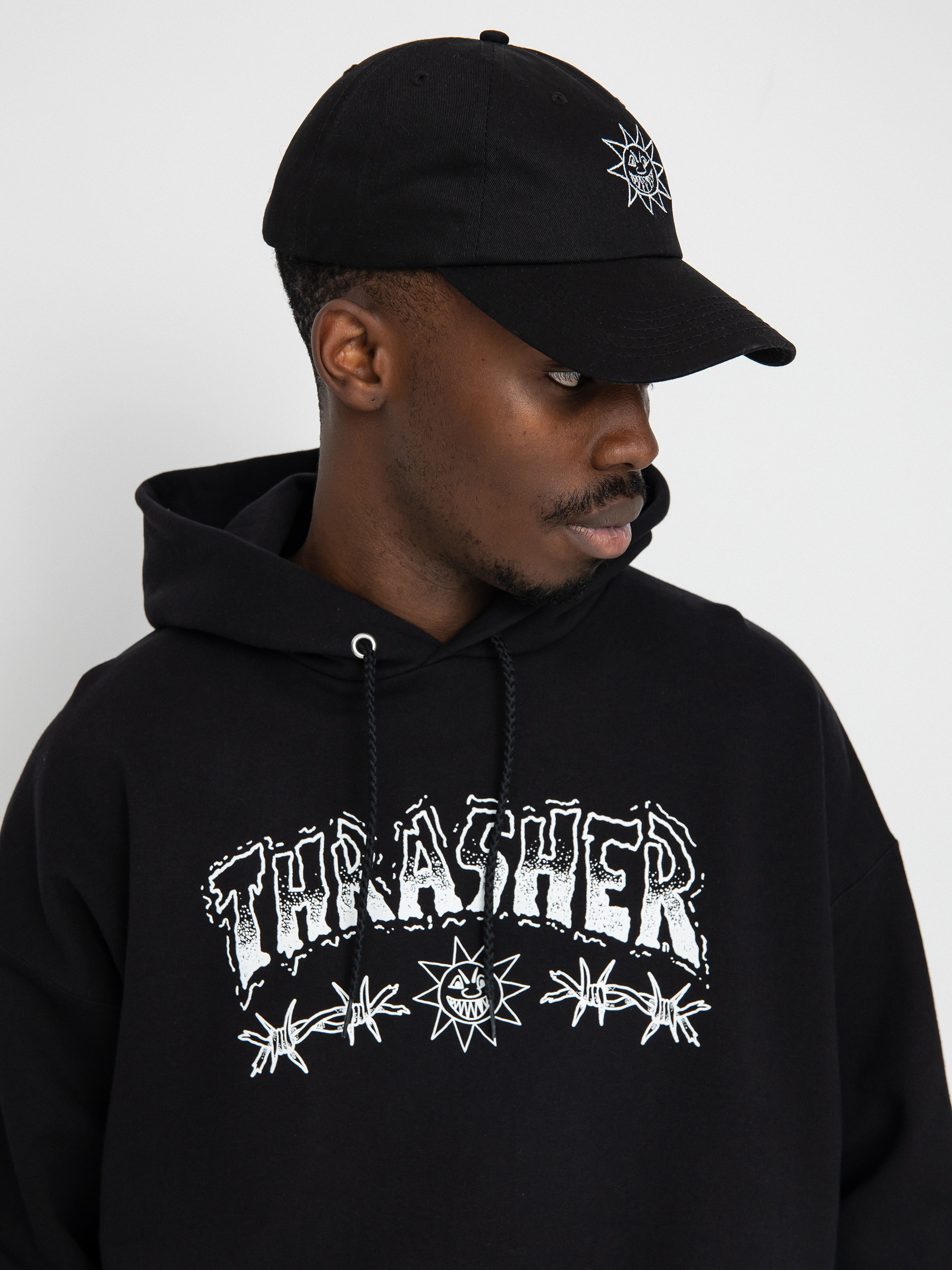 Thrasher Barbed Wire HD Kapucnis pulóver (black)