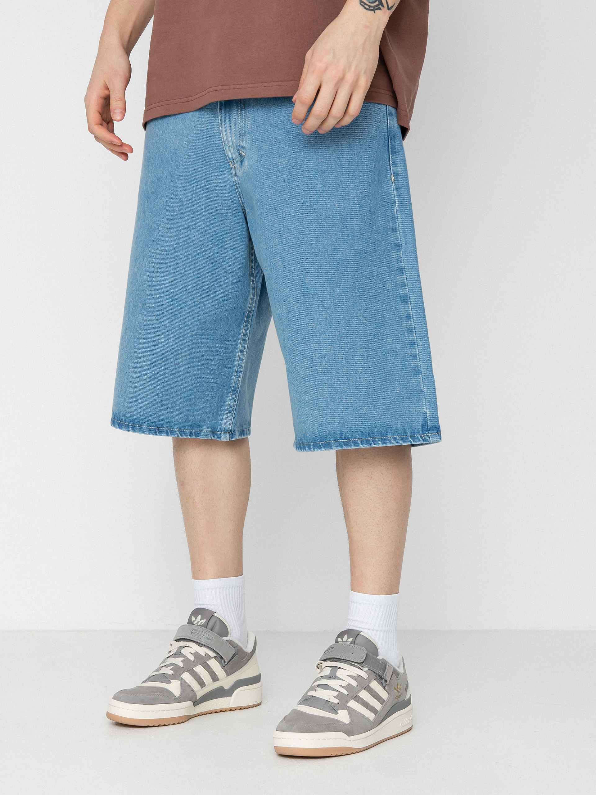 MassDnm Craft Jeans Baggy Fit Rövidnadrág (light blue)