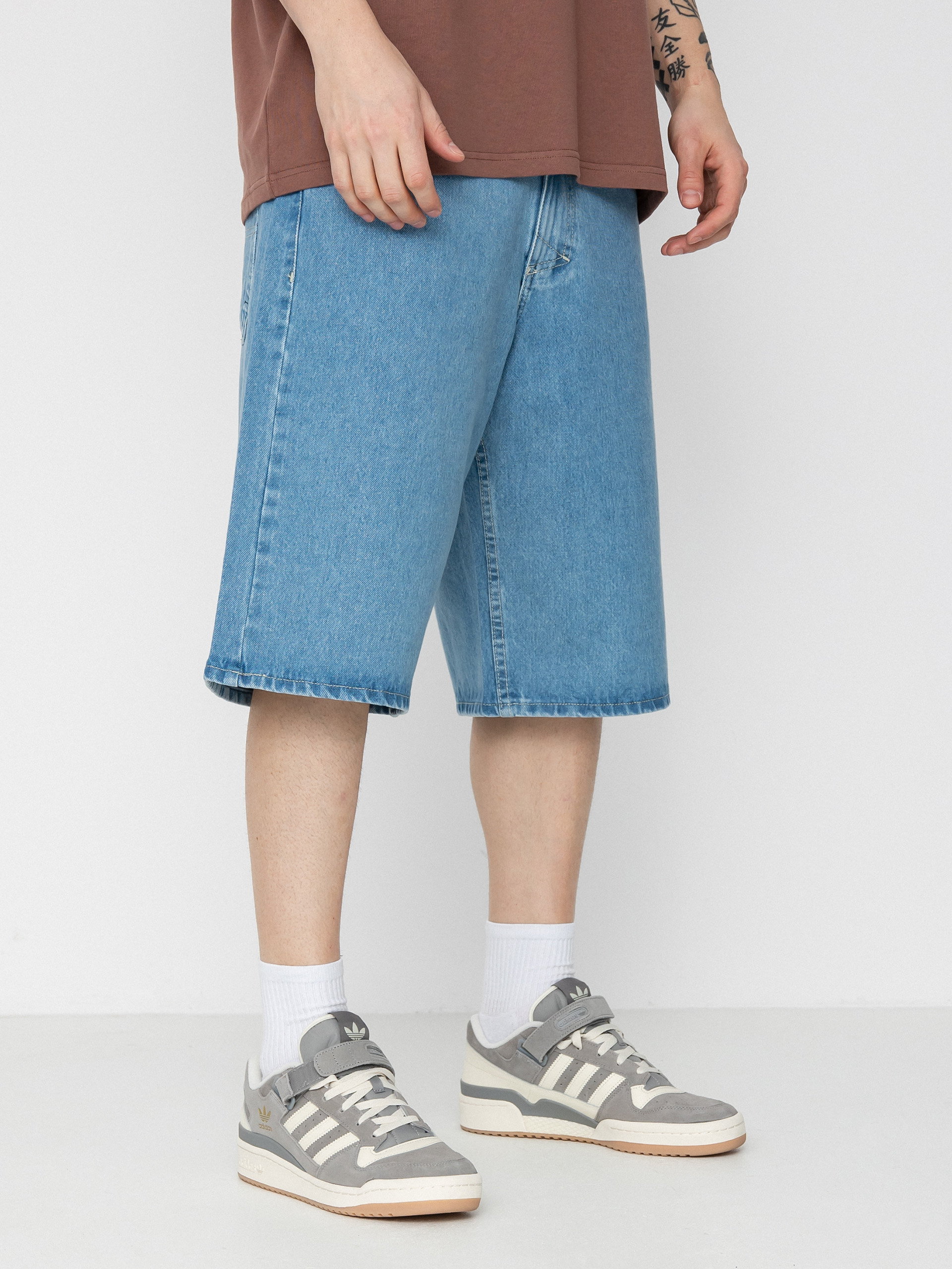 MassDnm Craft Jeans Baggy Fit Rövidnadrág (light blue)