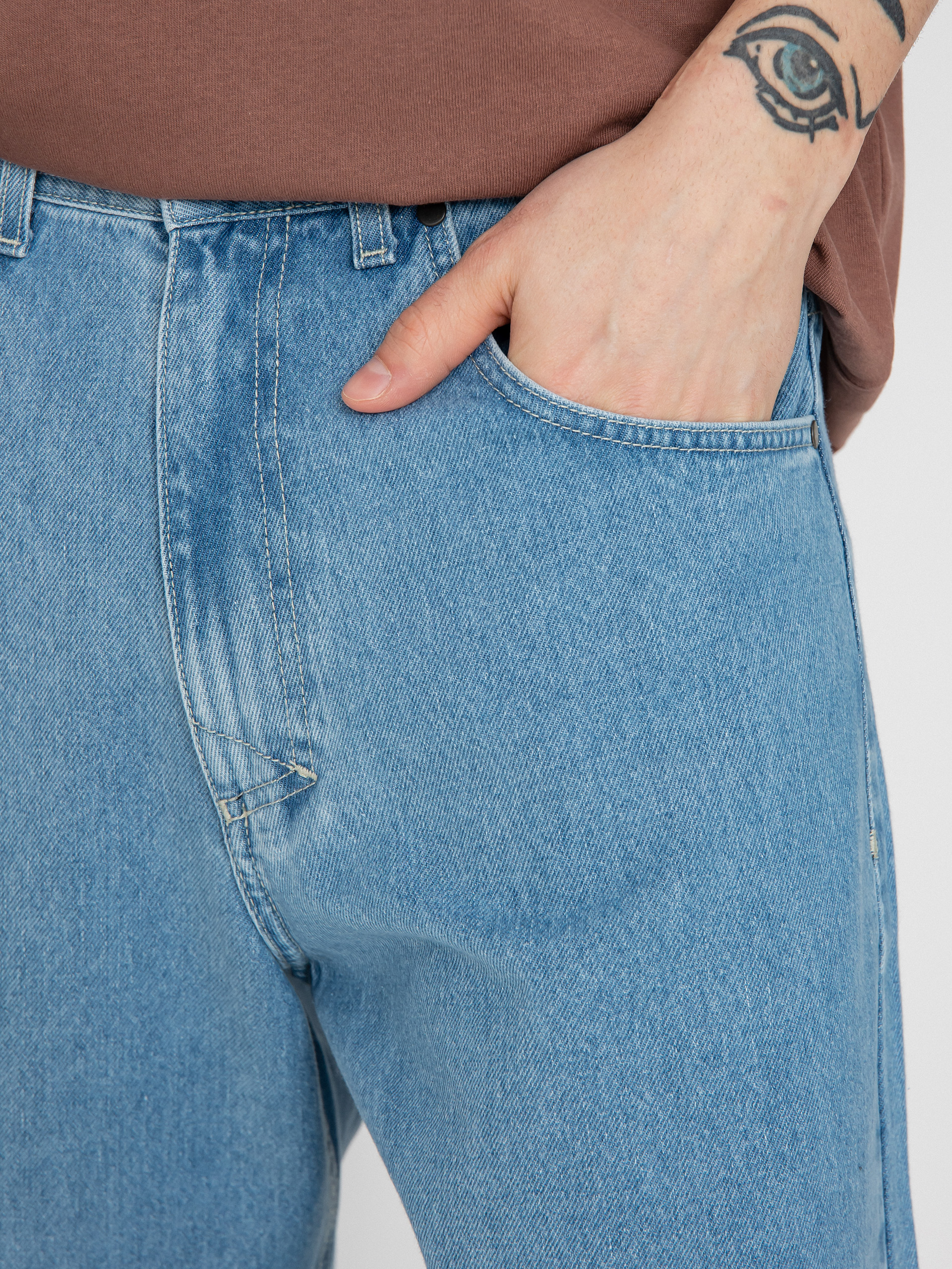 MassDnm Craft Jeans Baggy Fit Rövidnadrág (light blue)