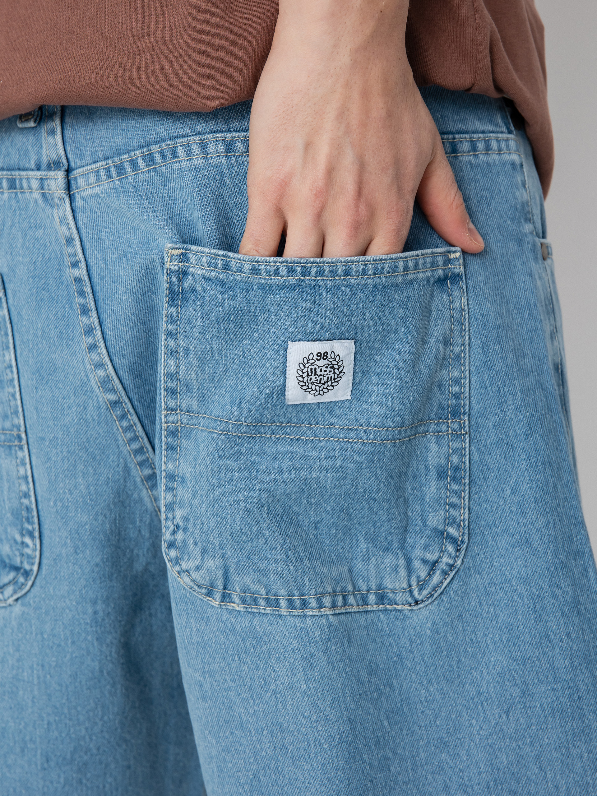 MassDnm Craft Jeans Baggy Fit Rövidnadrág (light blue)