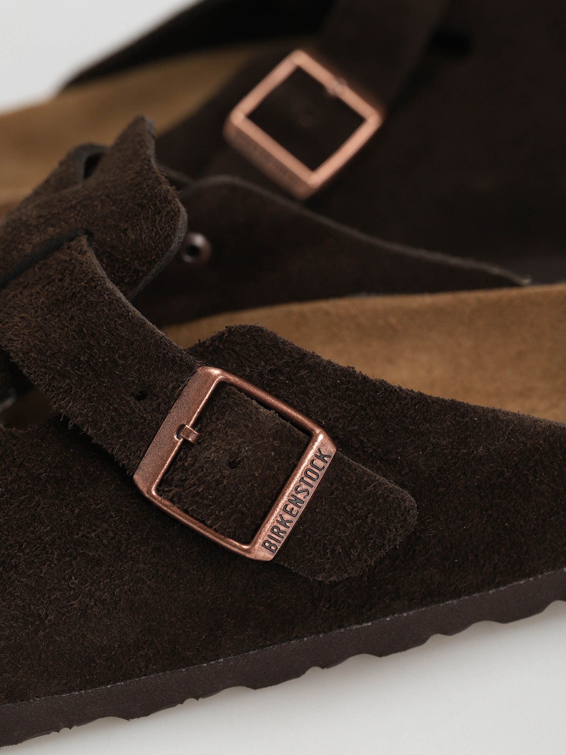 Birkenstock Boston Suede Regular Flip-flop papucsok (mocha)