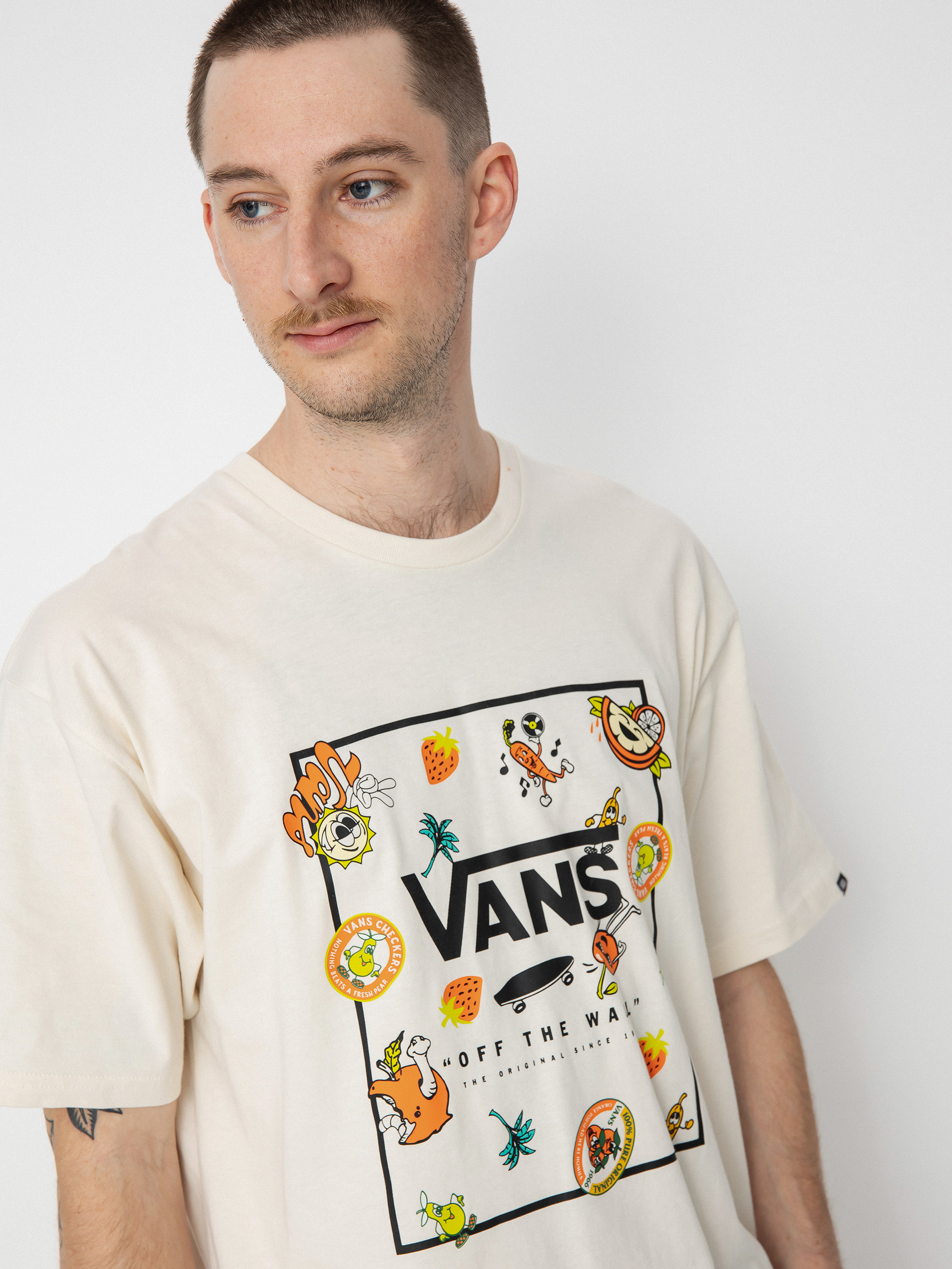 Vans Classic Print Box póló (antique wht/blk/waterfall)