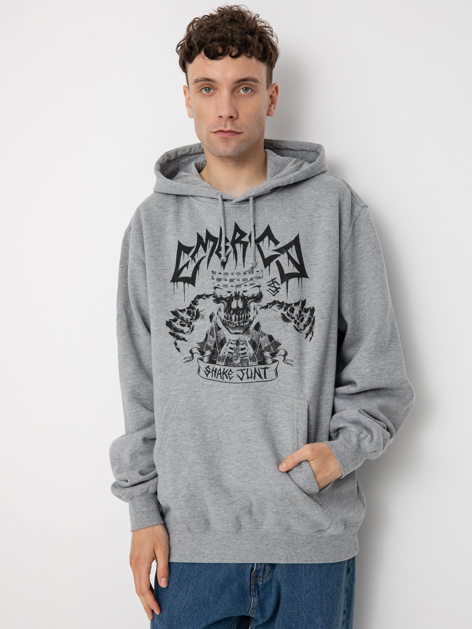 Emerica Shake Junt Skull HD Kapucnis pulóver (grey/heather)