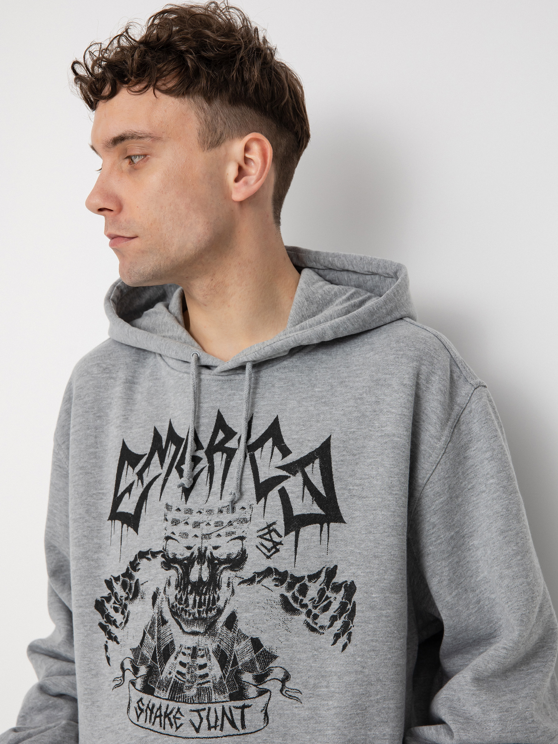 Emerica Shake Junt Skull HD Kapucnis pulóver (grey/heather)