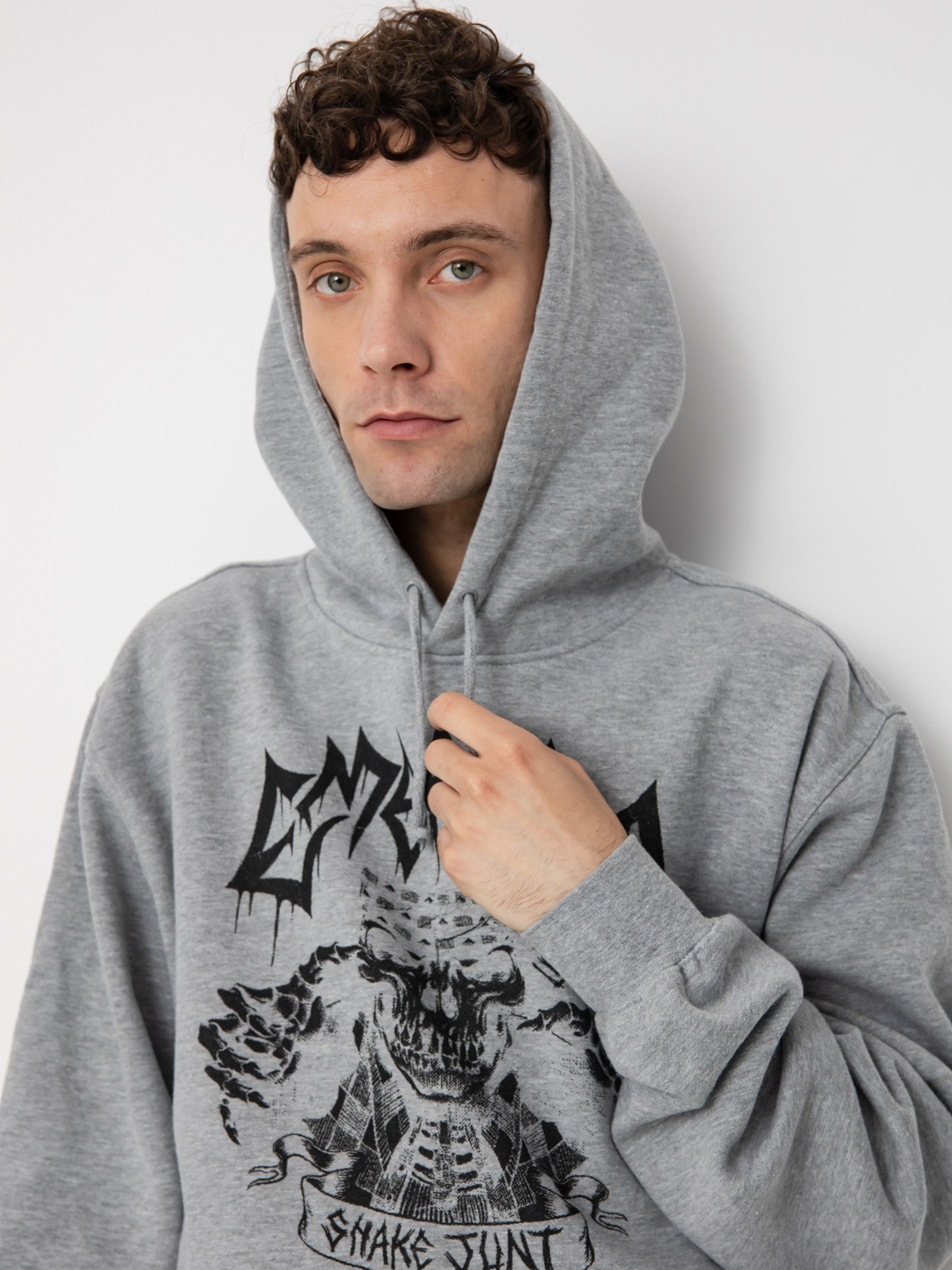 Emerica Shake Junt Skull HD Kapucnis pulóver (grey/heather)