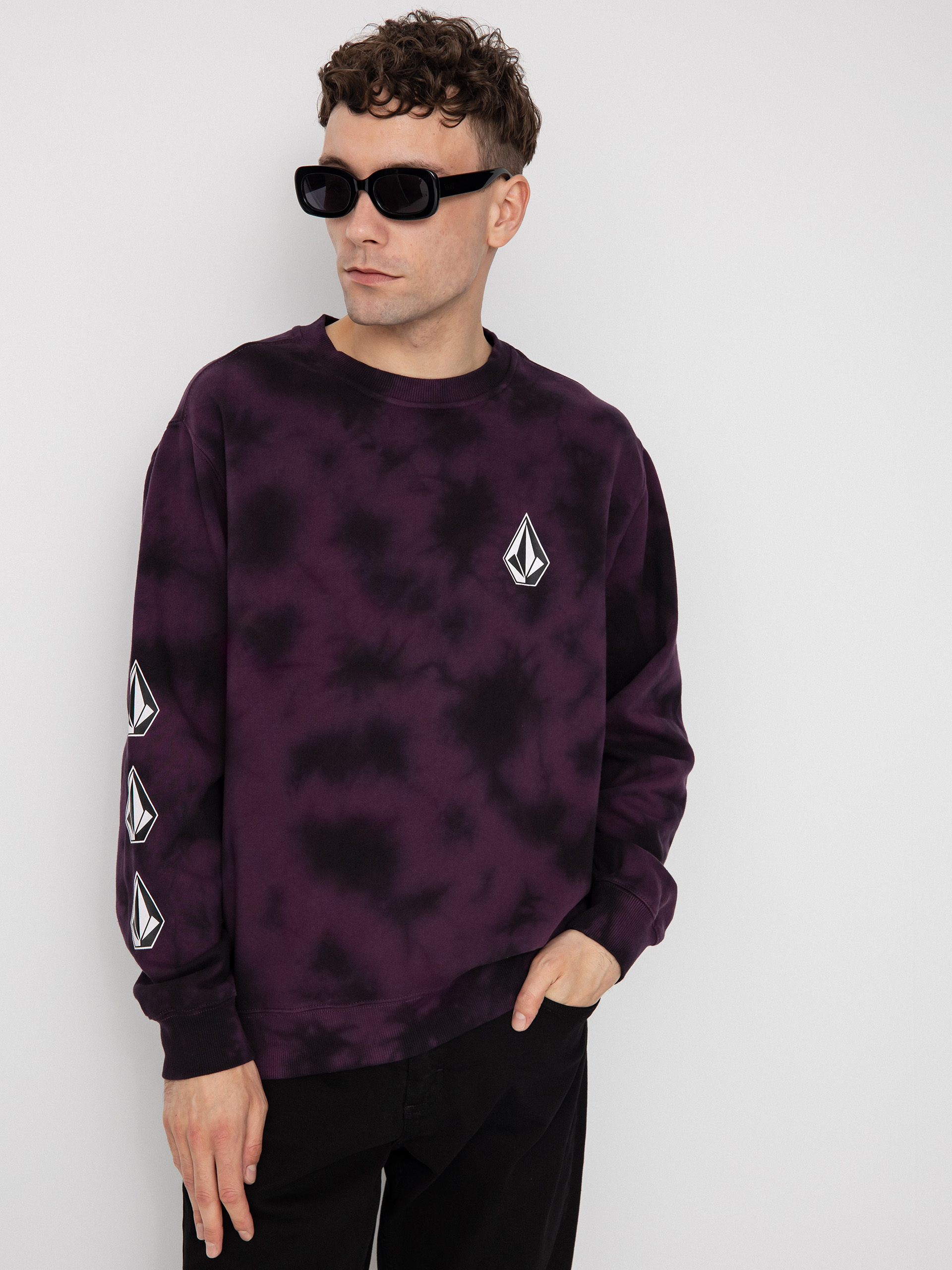Volcom Iconic Stone Plus Crew Pulóver (mulberry)