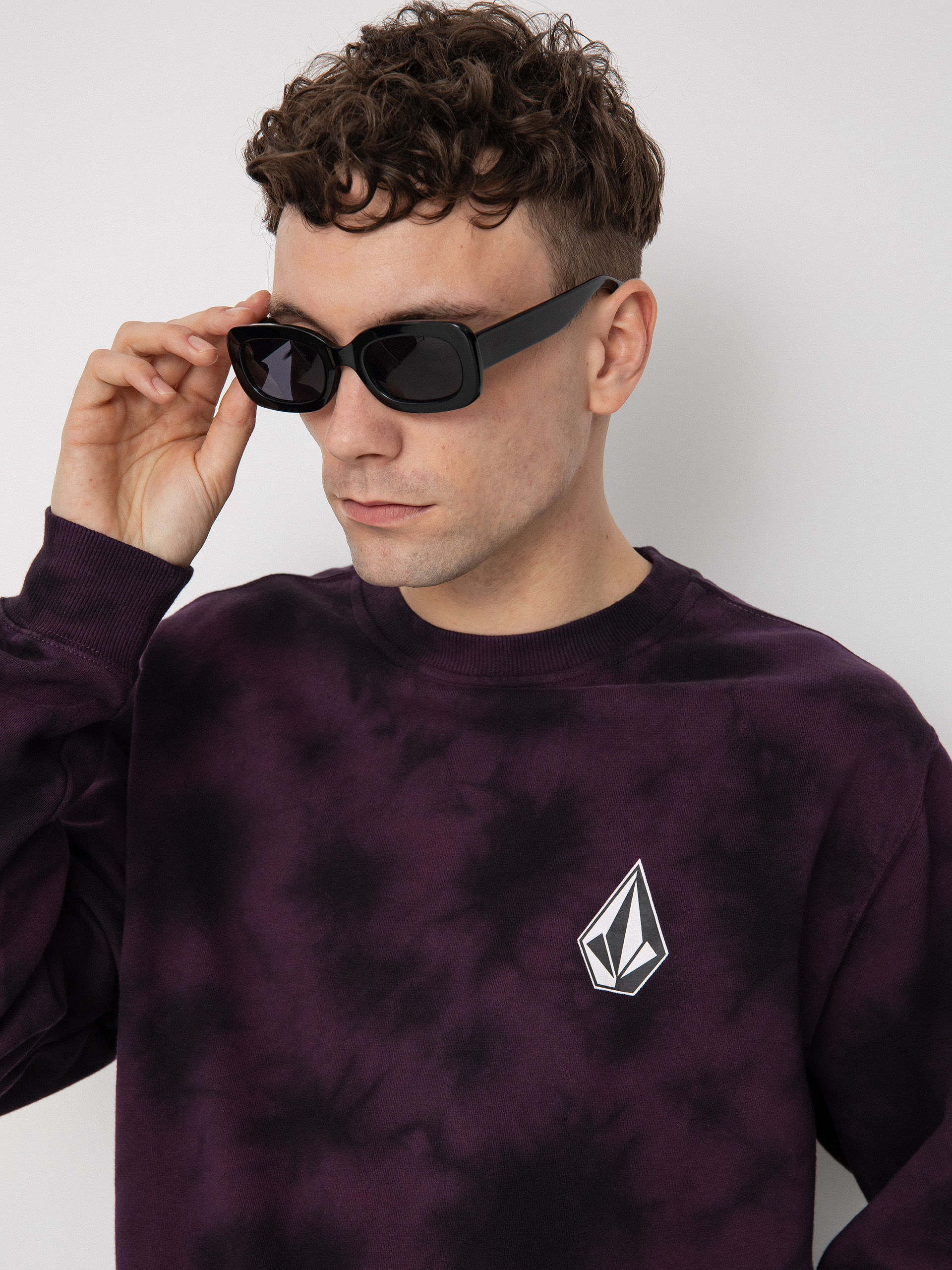 Volcom Iconic Stone Plus Crew Pulóver (mulberry)