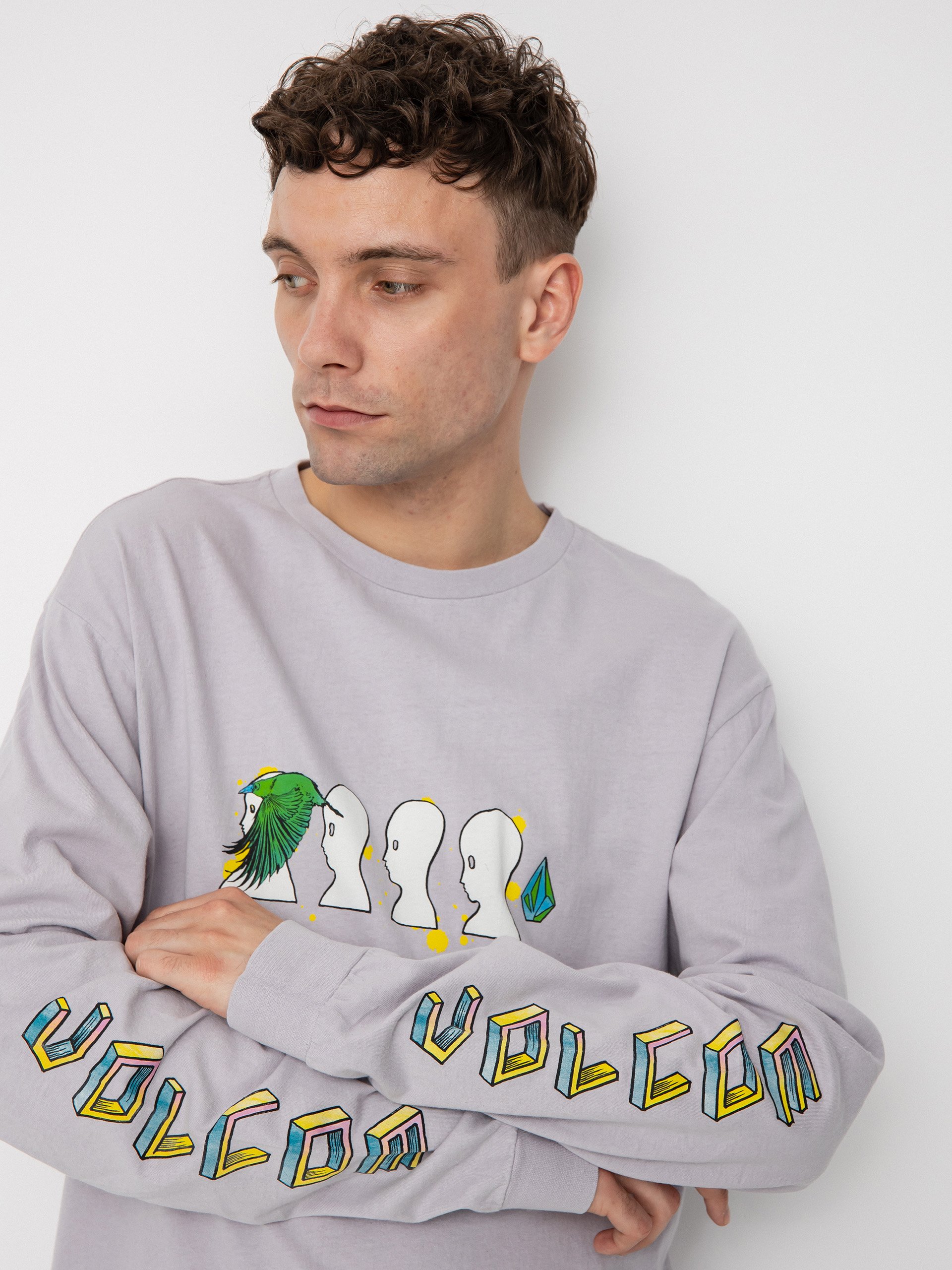 Volcom Fa Ed Merlin Murray Lst Hosszú ujjú felső (light orchid)