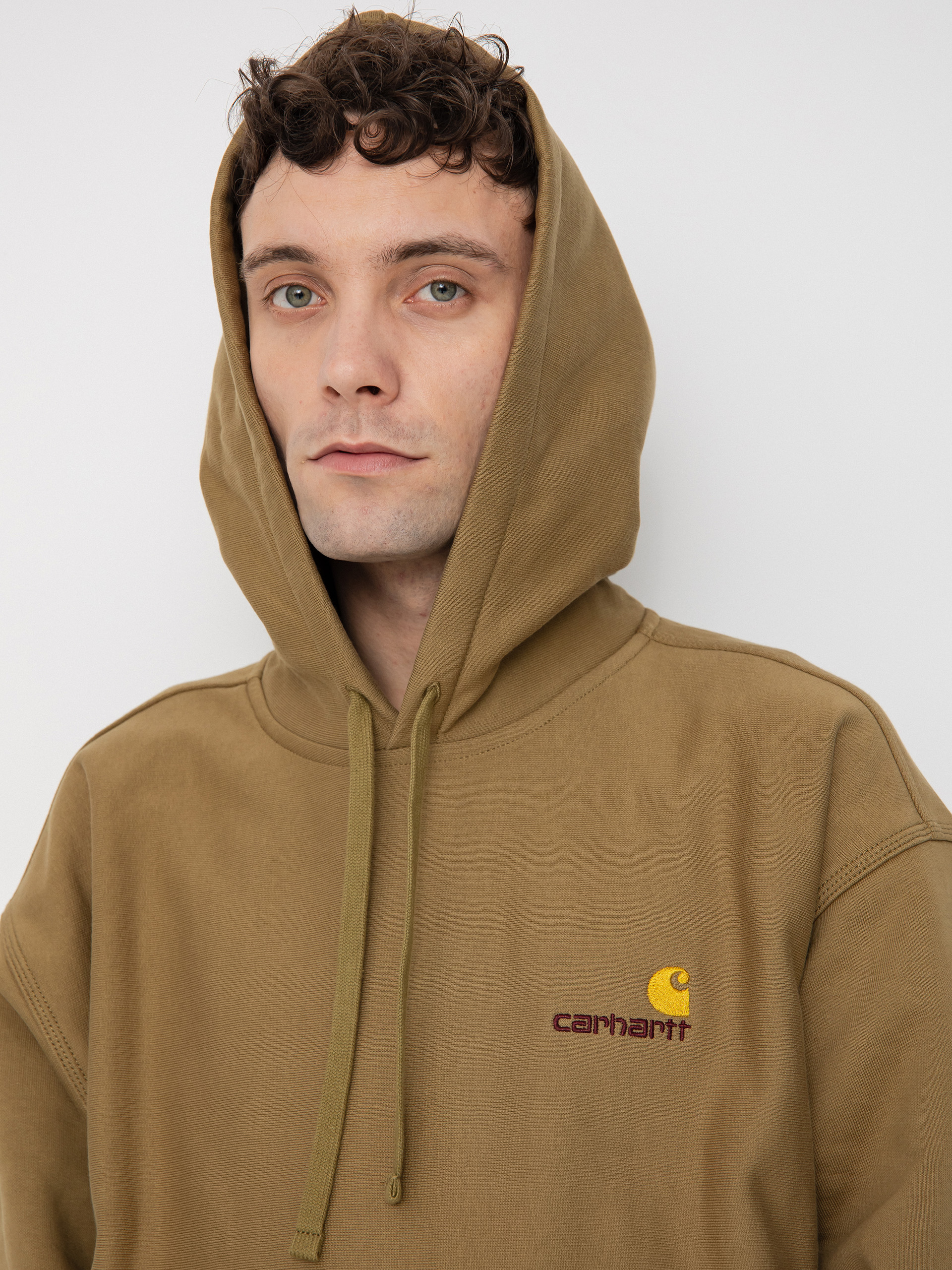 Carhartt WIP American Script HD Kapucnis pulóver (larch)