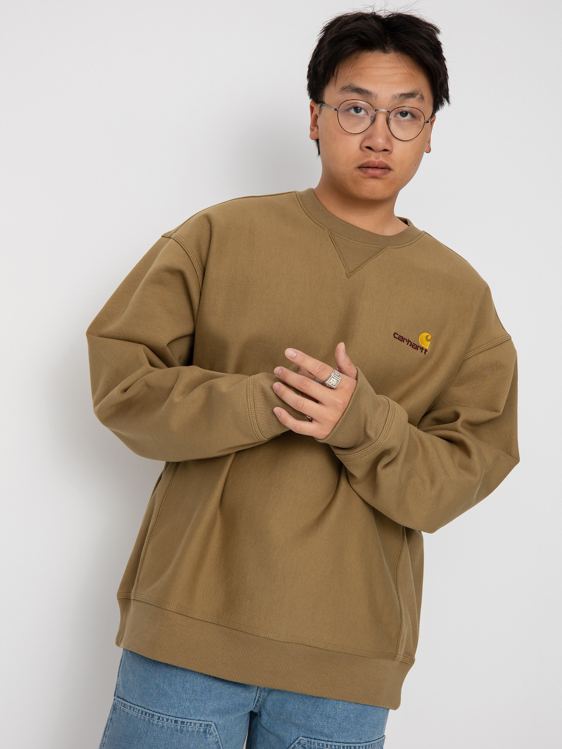 Carhartt WIP American Script Pulóver (larch)