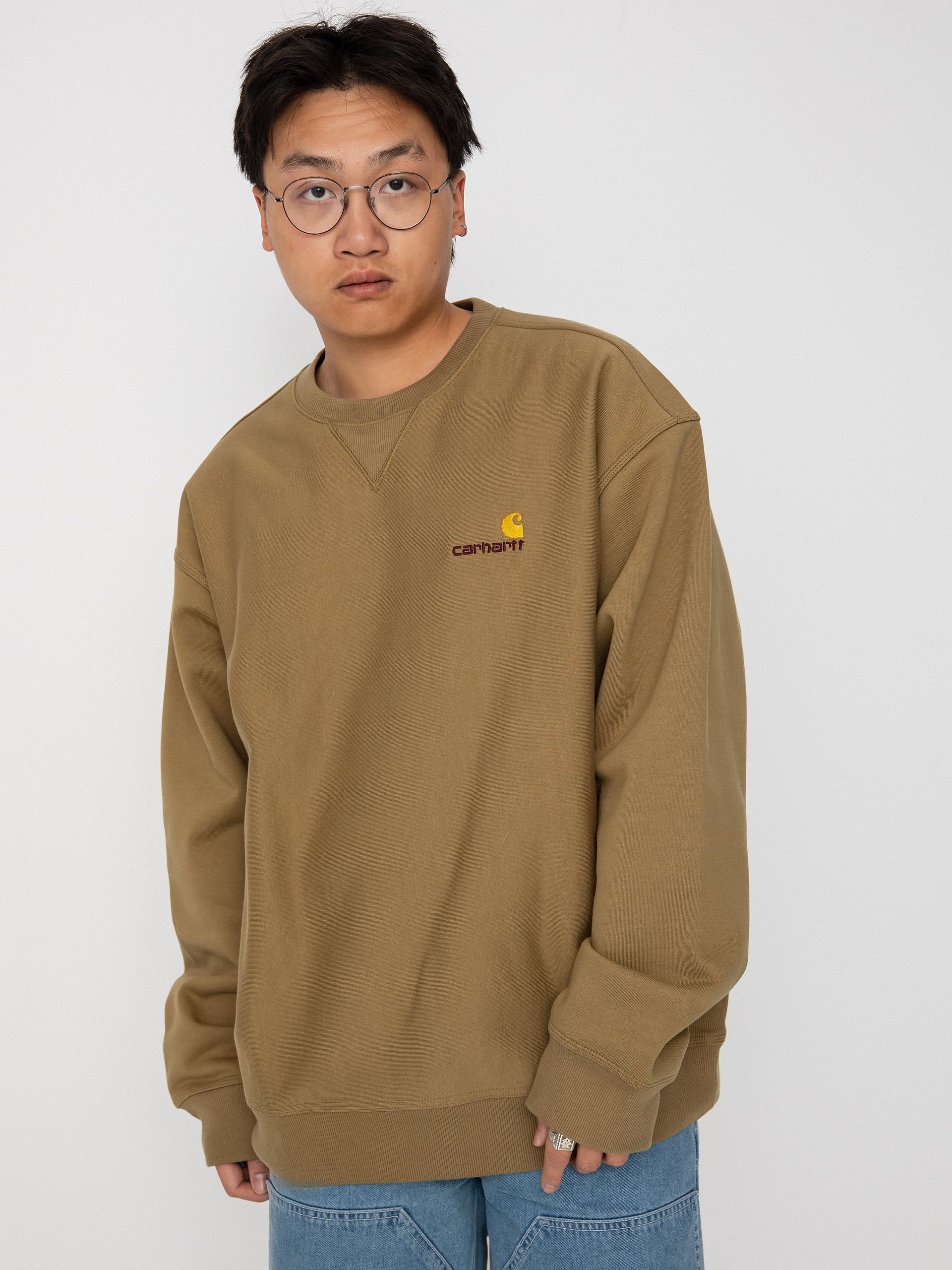 Carhartt WIP American Script Pulóver (larch)