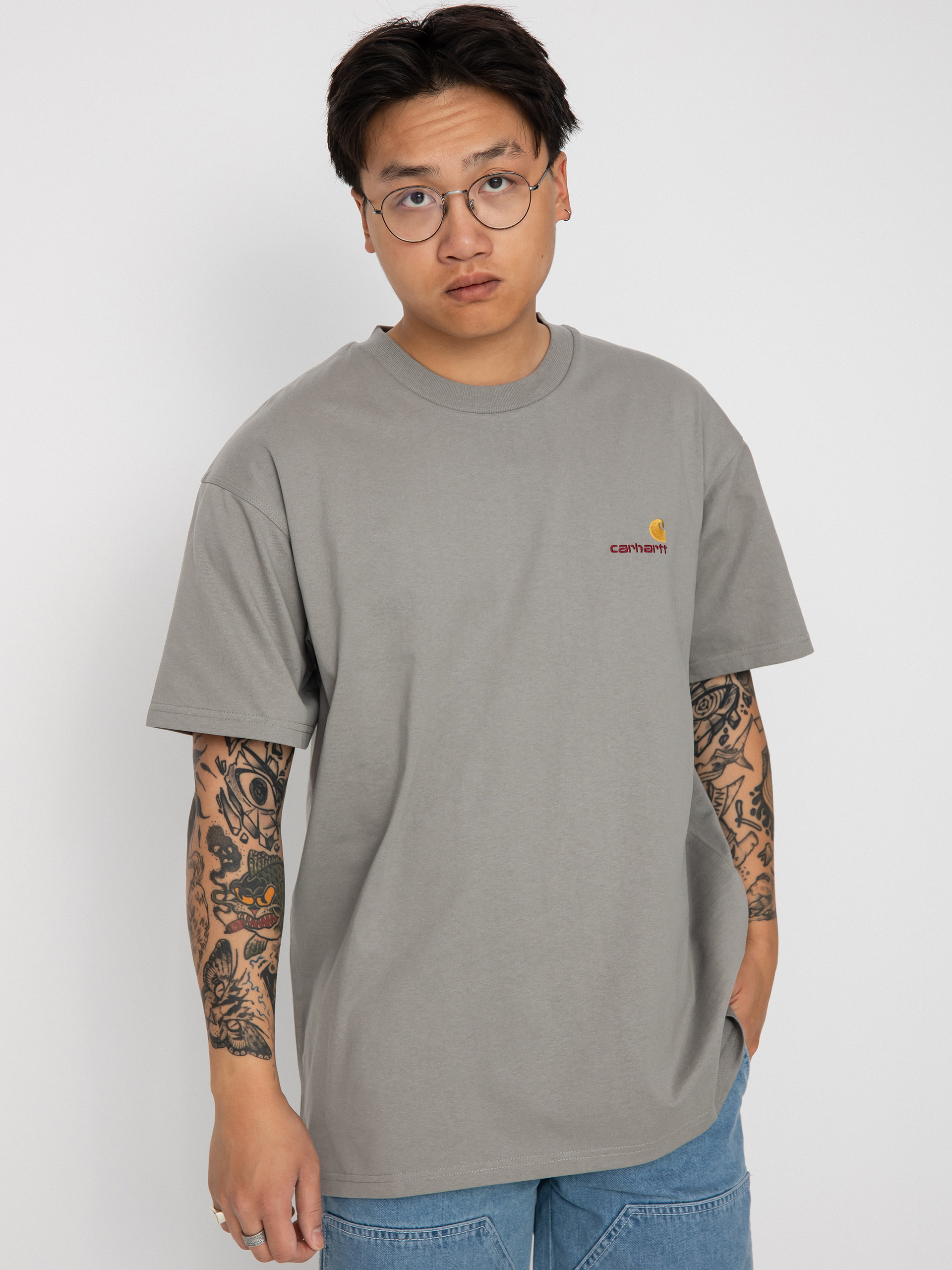 Carhartt WIP American Script póló (marengo)