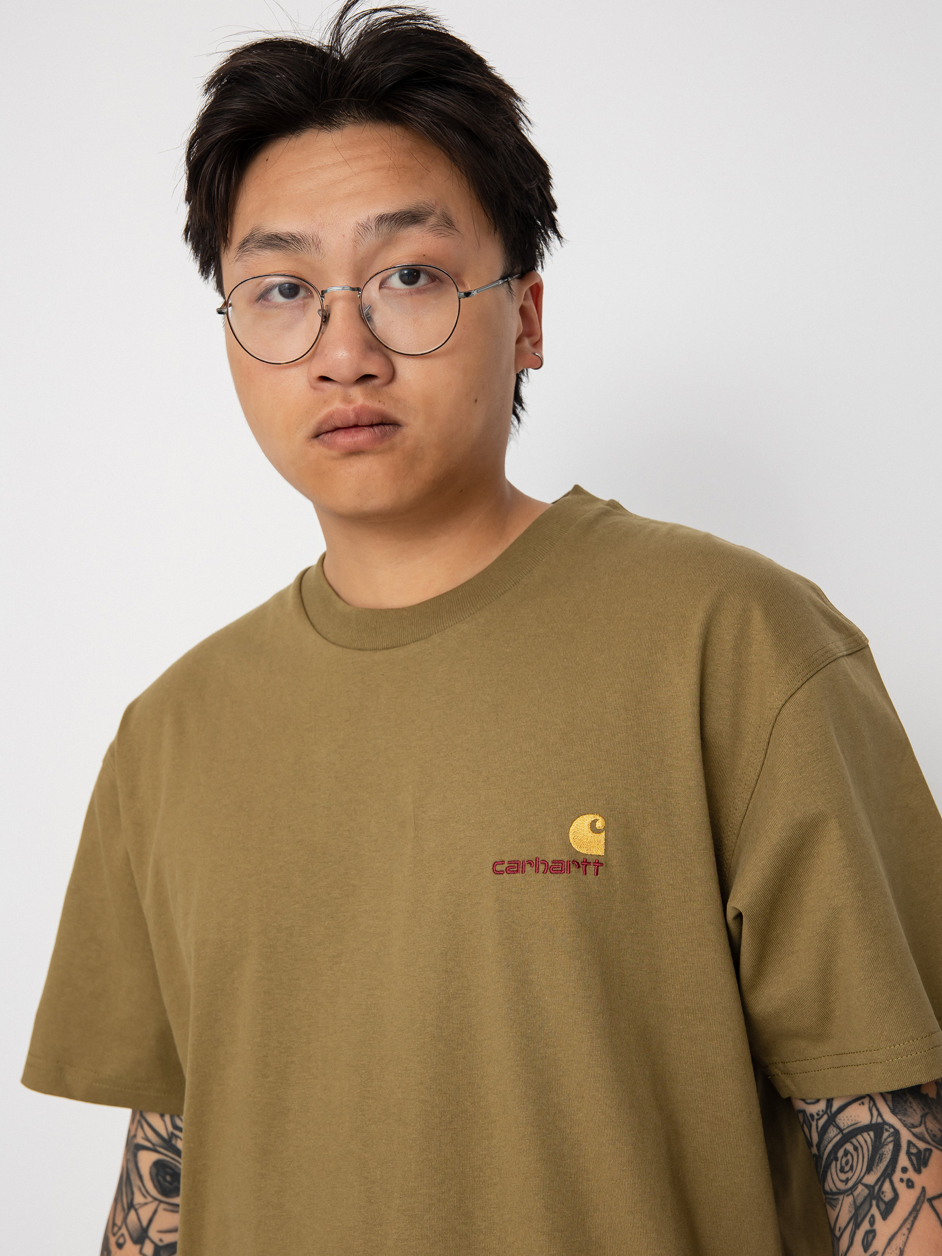 Carhartt WIP American Script póló (larch)