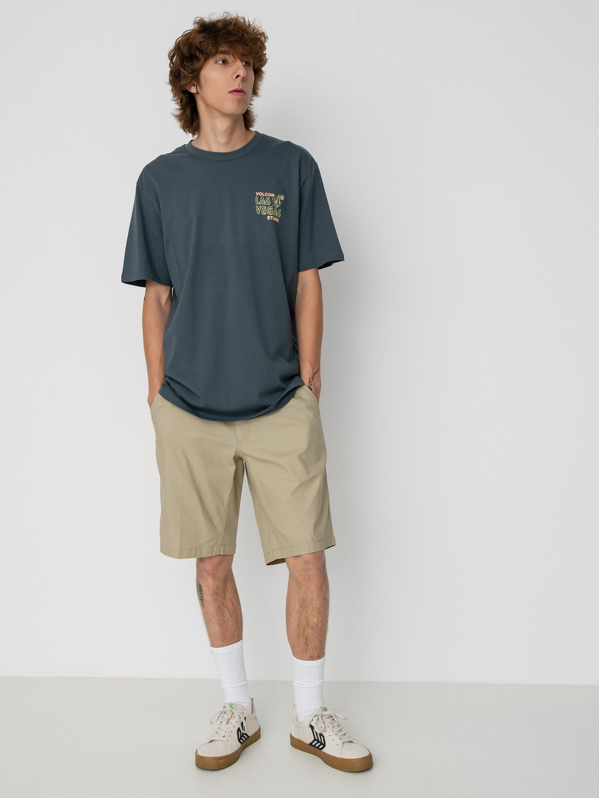 Volcom Vegas Happening Name Drop póló (dark slate)