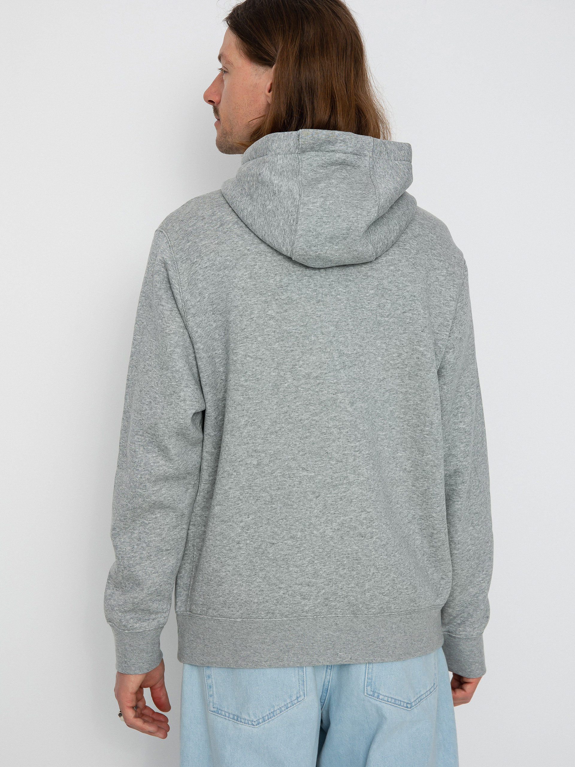 Nike Club Hoodie Po Bb HD Kapucnis pulóver (dk grey heather/matte silver/white)