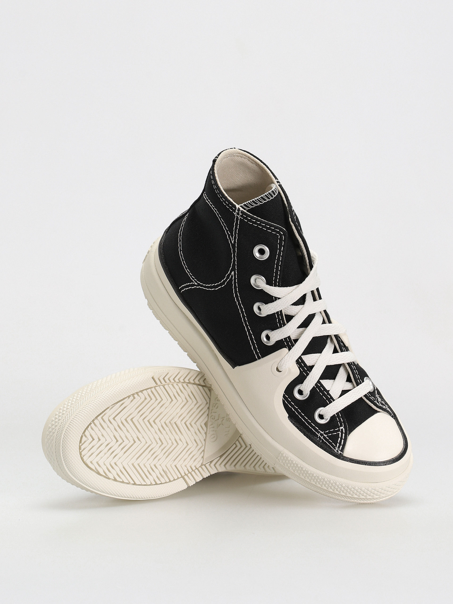 Converse Chuck Taylor All Star Construct Hi Tornacipők Wmn (black/vintage white)