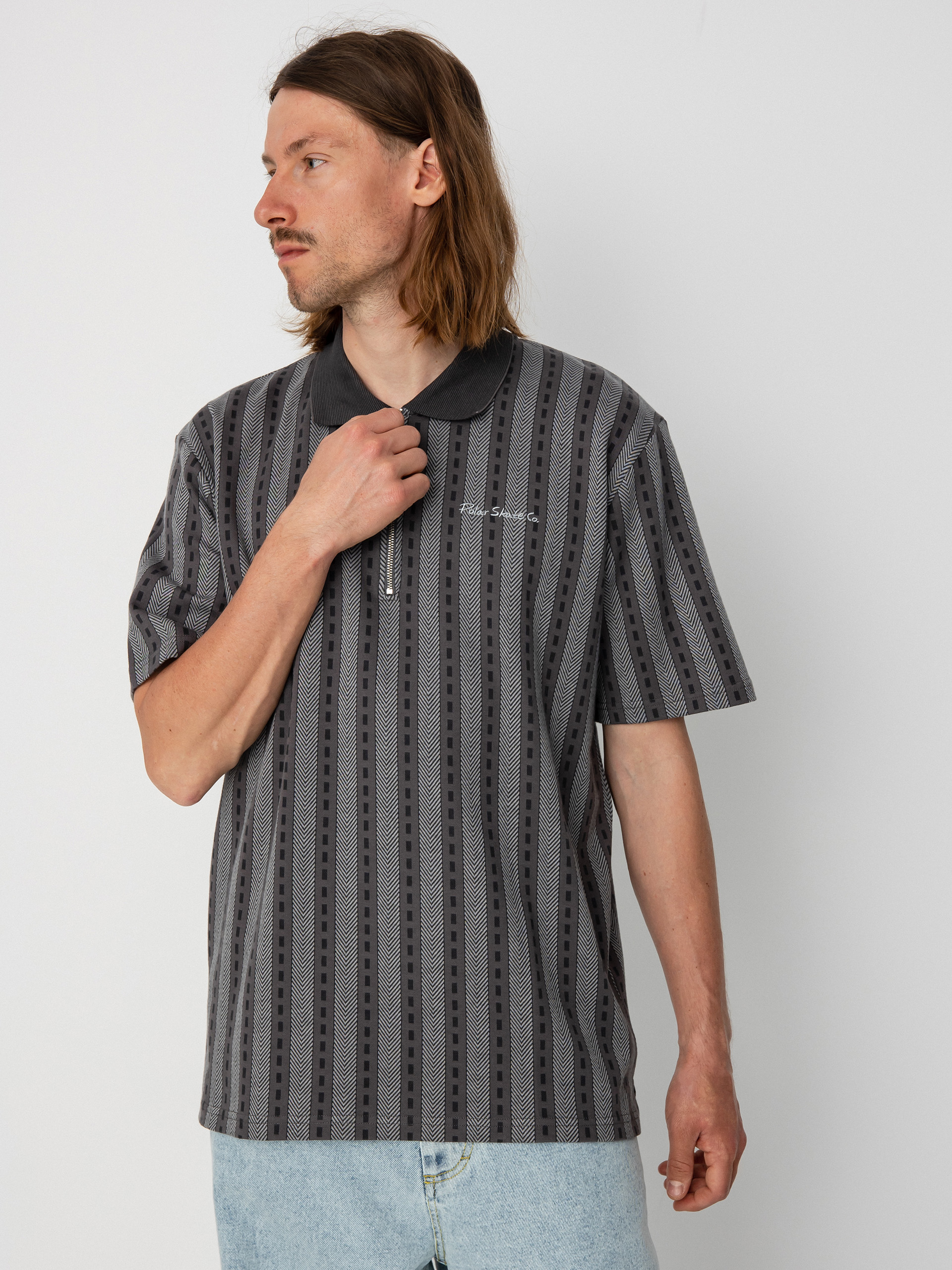 Polar Skate Road Zip Pólóing (graphite)