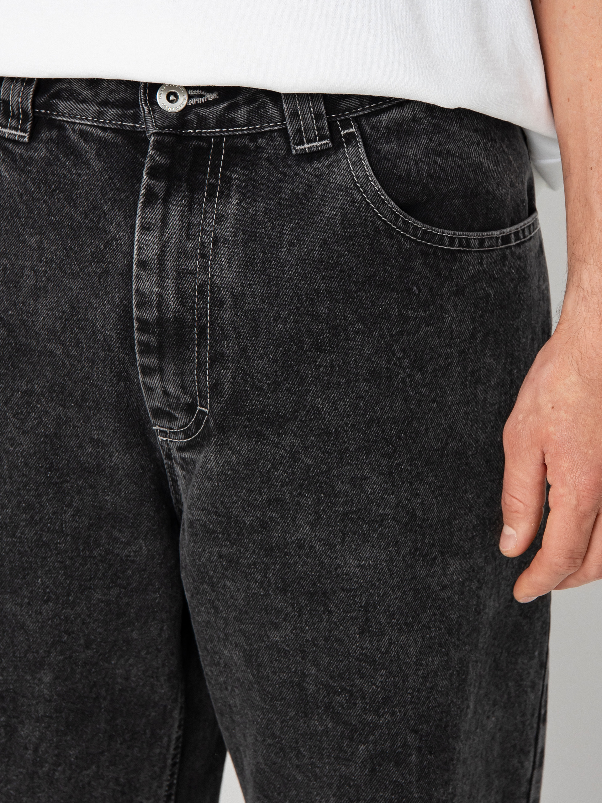 Polar Skate 93! Denim Kisnadrág (silver black)