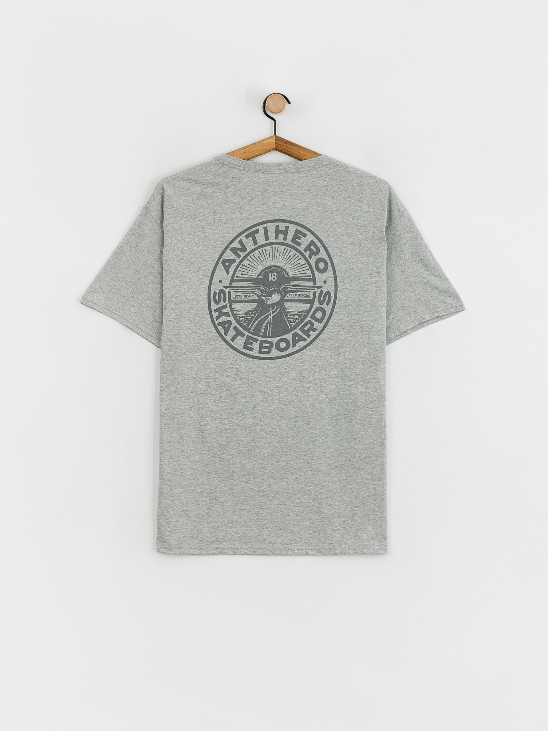 Antihero Stay Ready Dbl póló (athletic heather w/grey prints)