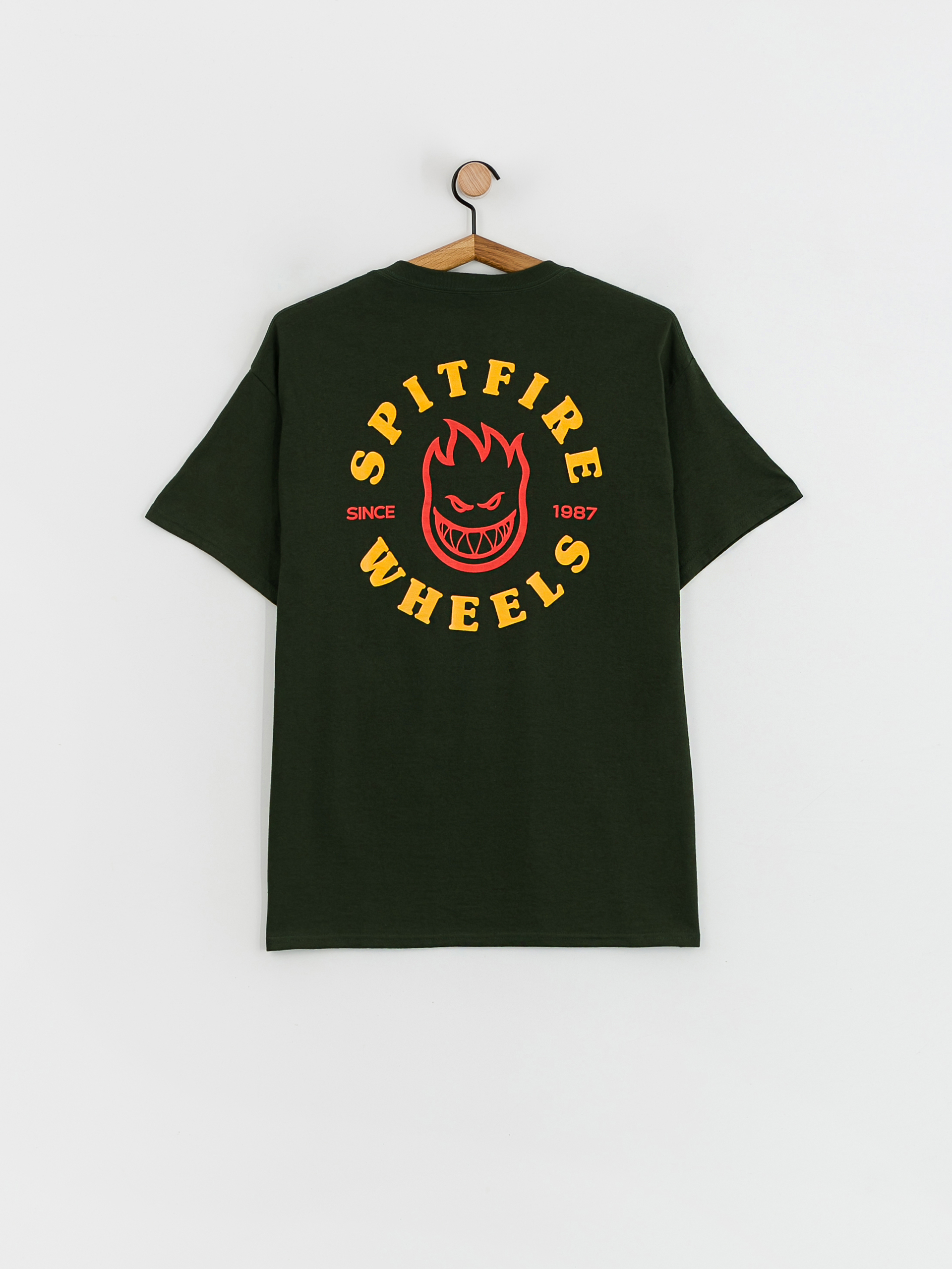 Spitfire Bighead Classic póló (forrest green w/gold & red prints)