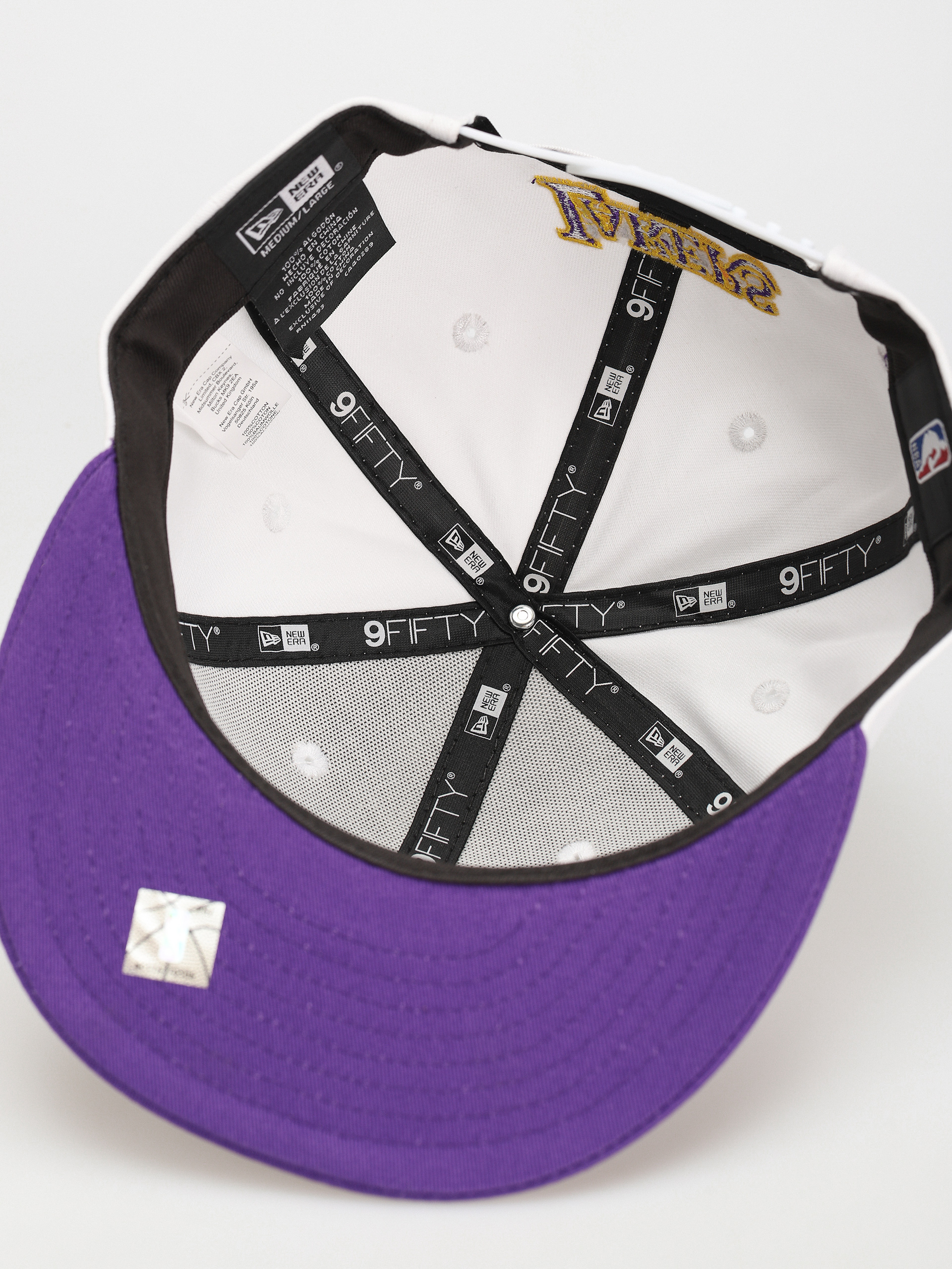 New Era White Crown Team 9Fifty Los Angeles Lakers Baseball sapka (white/purple)