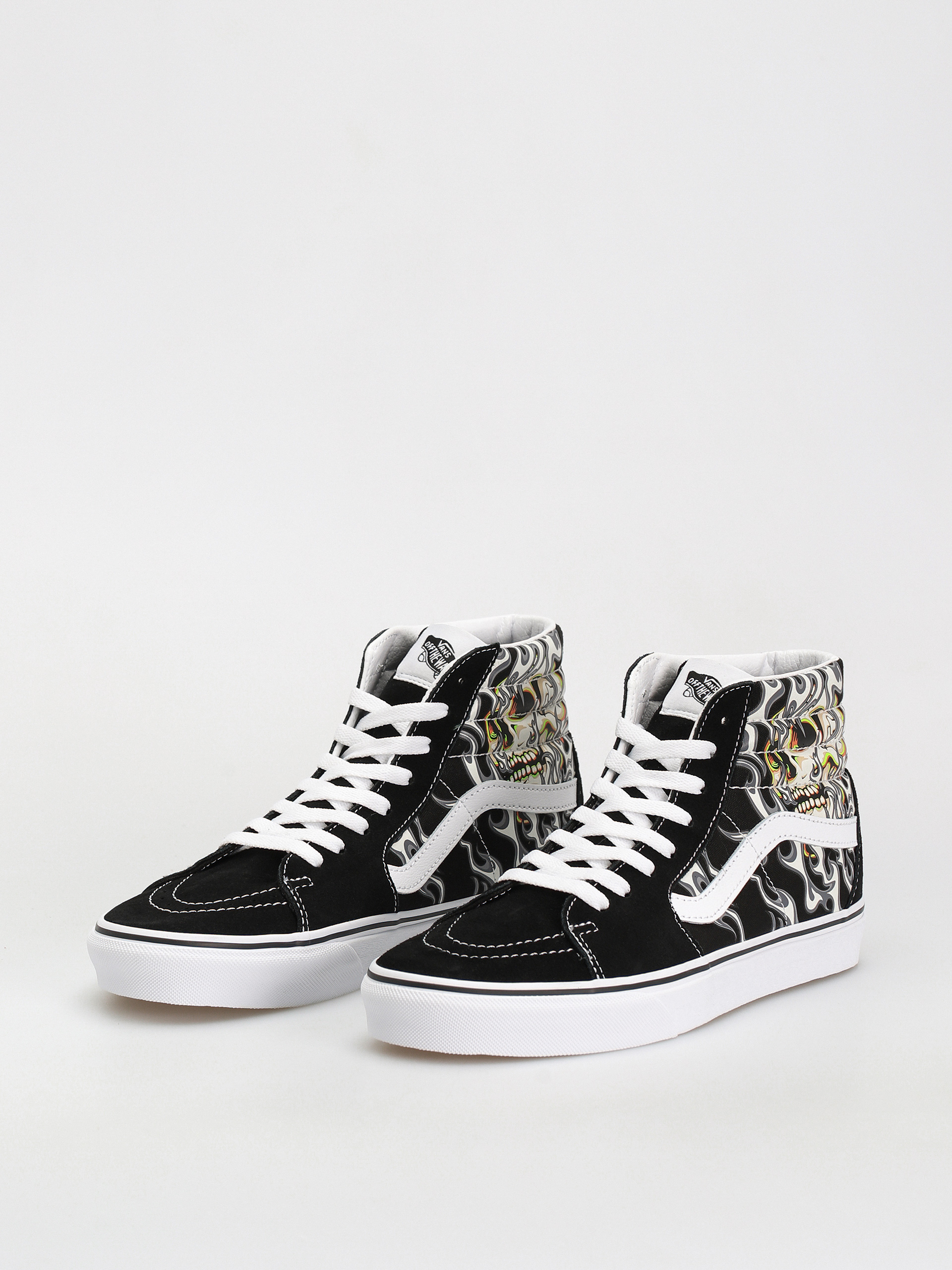 Vans Sk8 Hi Cipők (flame skull black/true white)