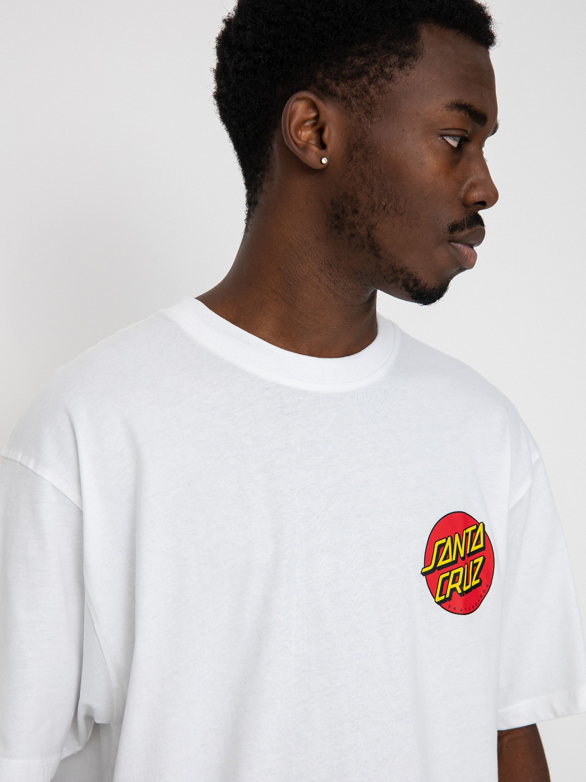 Santa Cruz Classic Dot Chest póló (white)