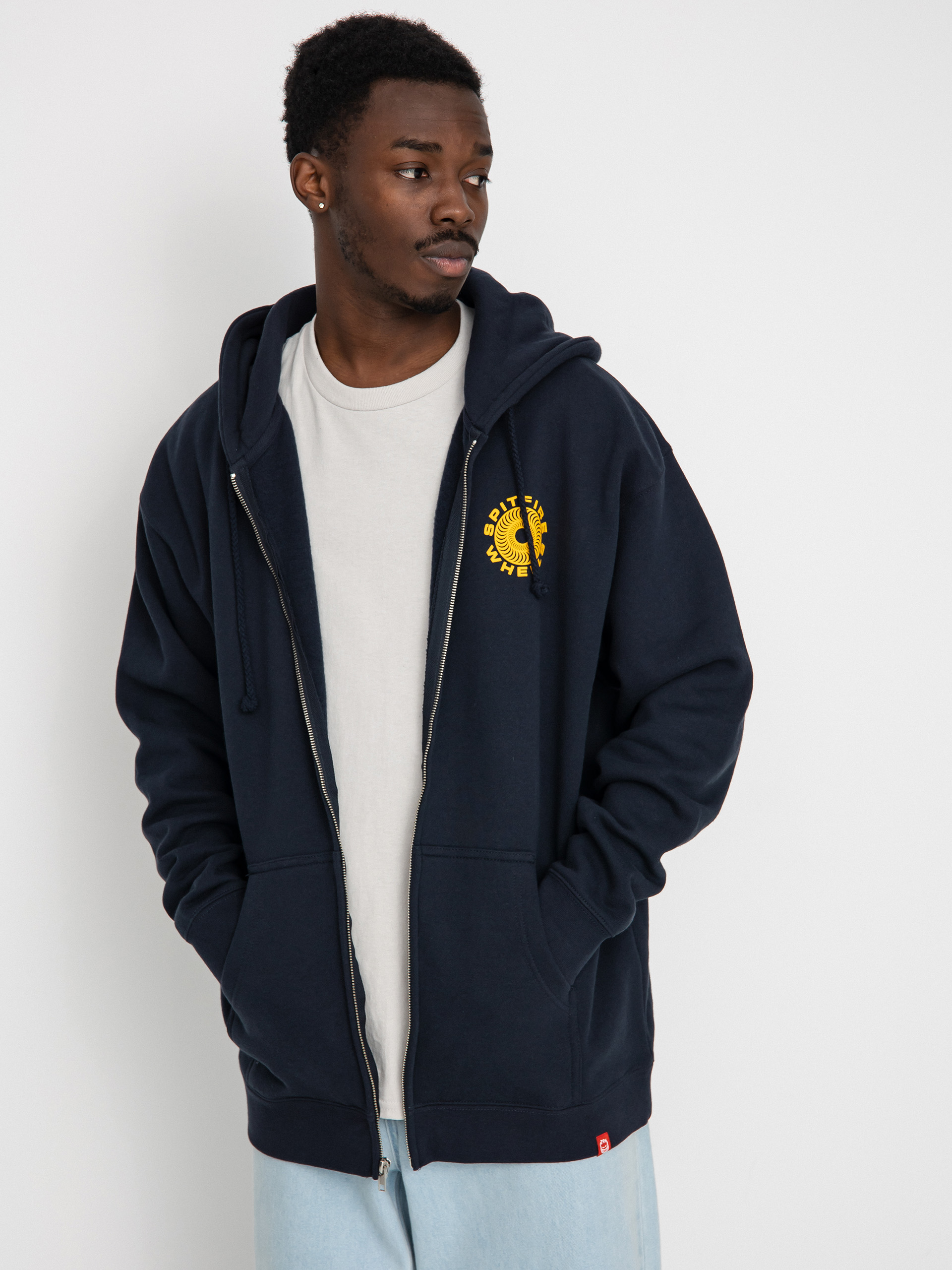 Spitfire Classic 87 Swirl ZHD Kapucnis pulóver (navy w/gold prints)