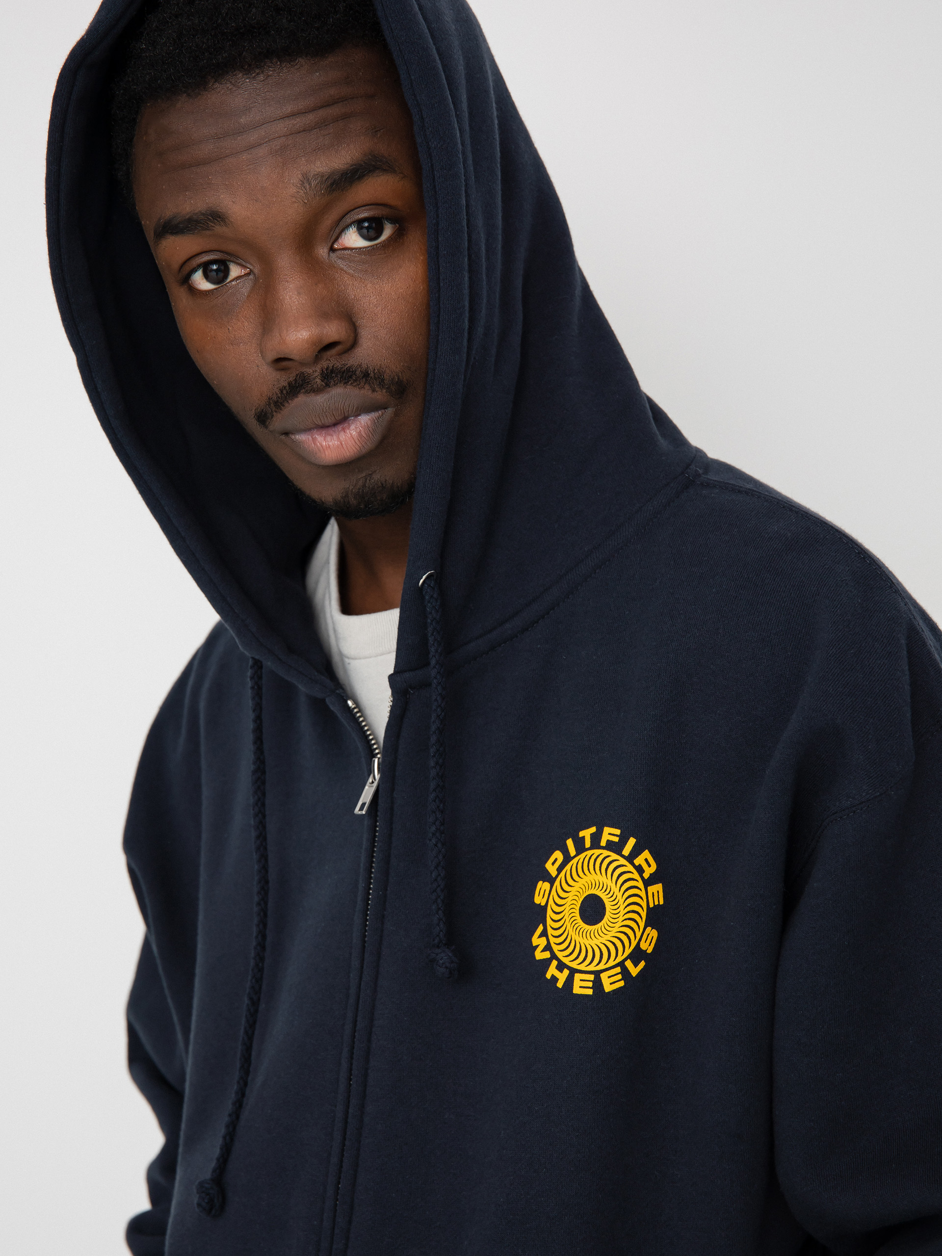 Spitfire Classic 87 Swirl ZHD Kapucnis pulóver (navy w/gold prints)