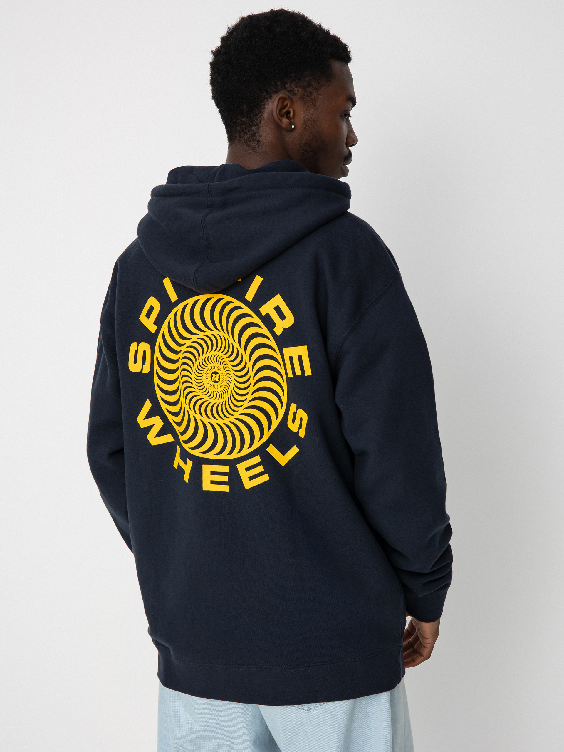 Spitfire Classic 87 Swirl ZHD Kapucnis pulóver (navy w/gold prints)