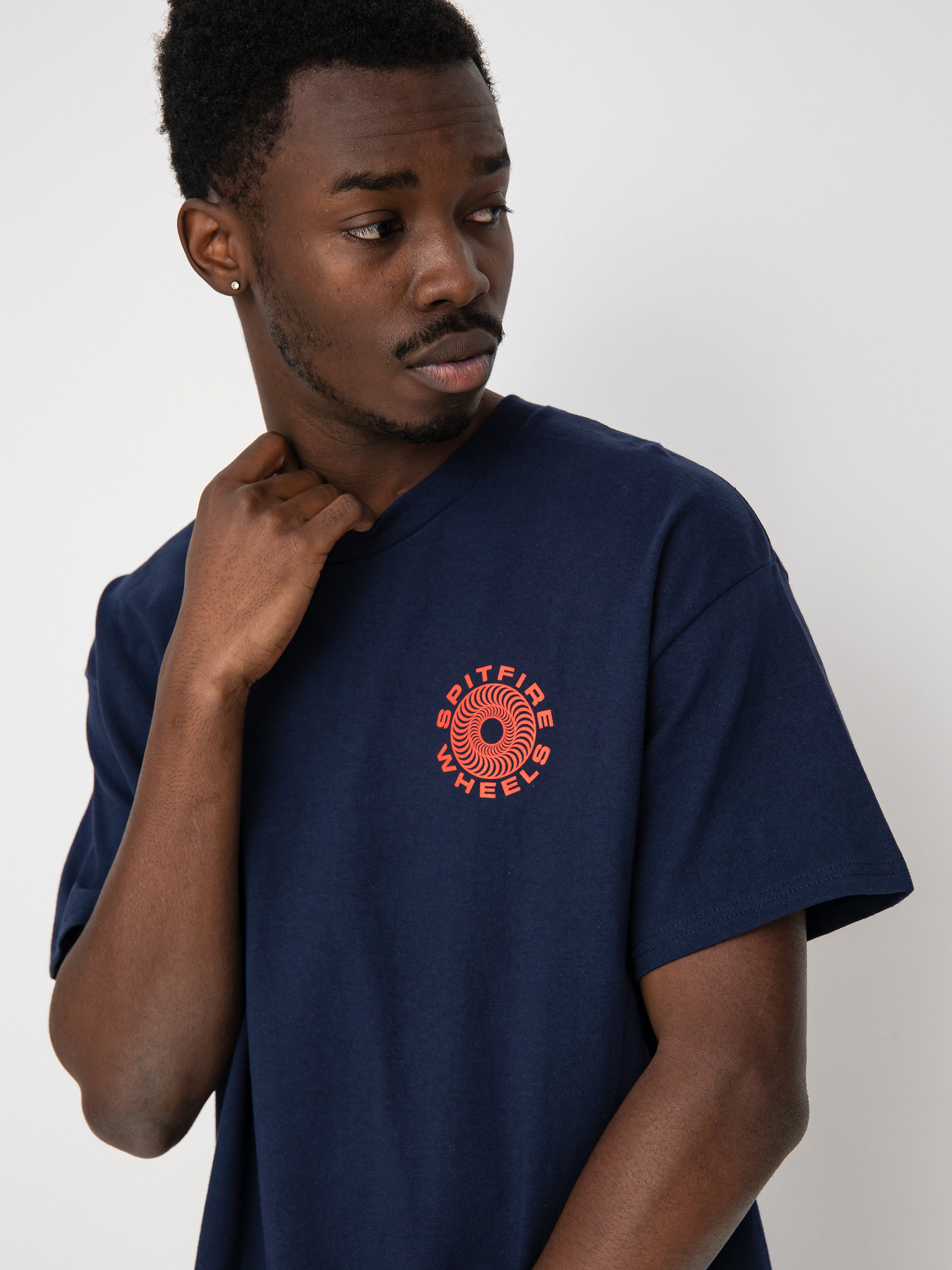 Spitfire Classic 87 Swirl póló (navy w/red prints)