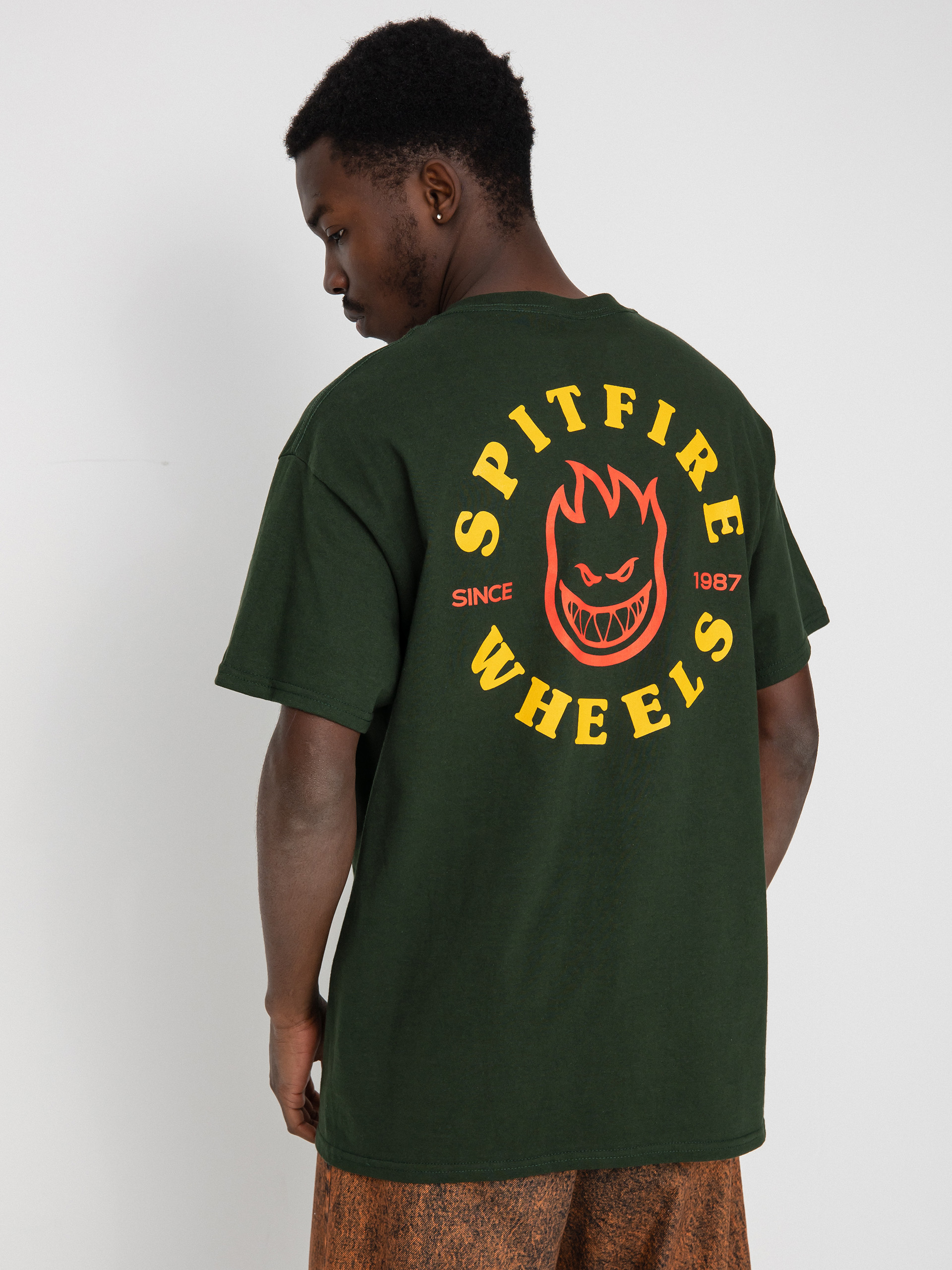 Spitfire Bighead Classic póló (forrest green w/gold & red prints)