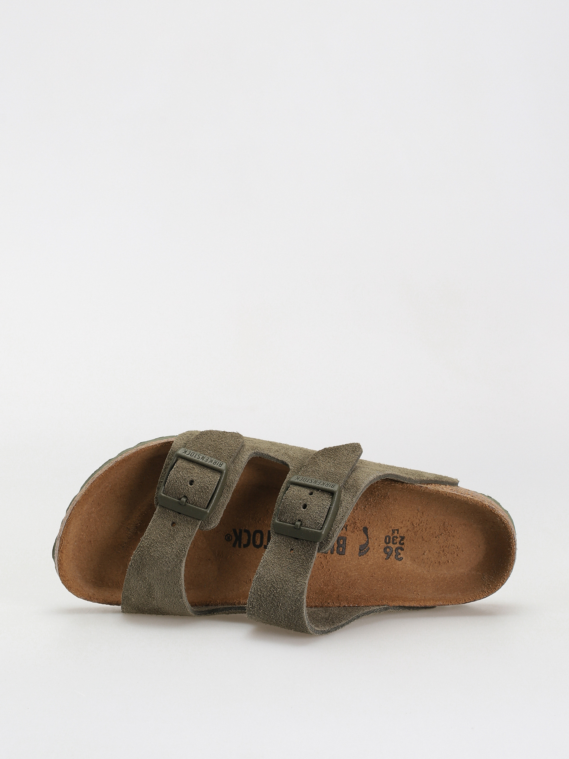 Birkenstock Arizona Suede Leather Narrow Flip-flop papucsok Wmn (thyme)