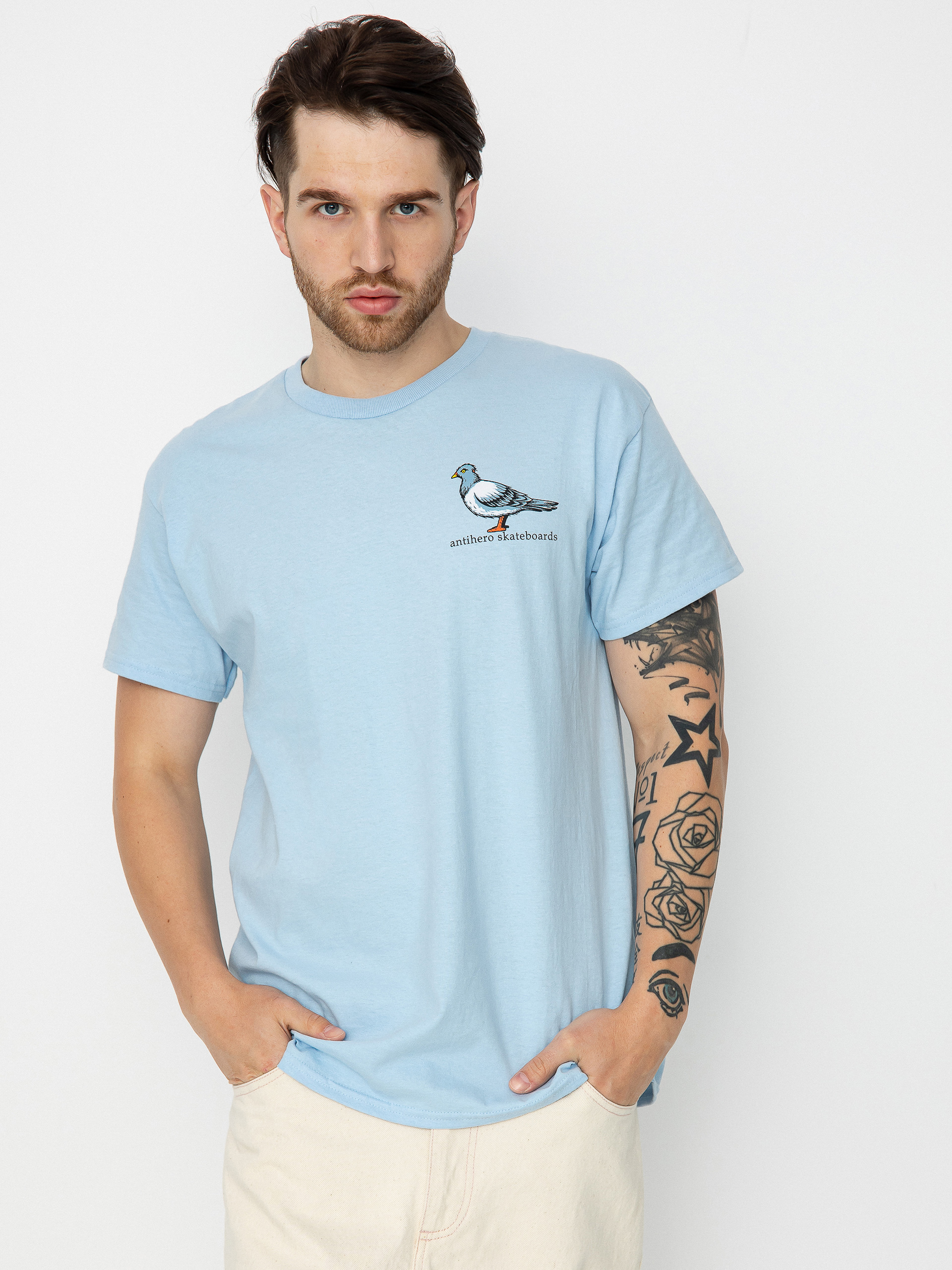 Antihero Lil Pigeon póló (light blue w/multi color print)