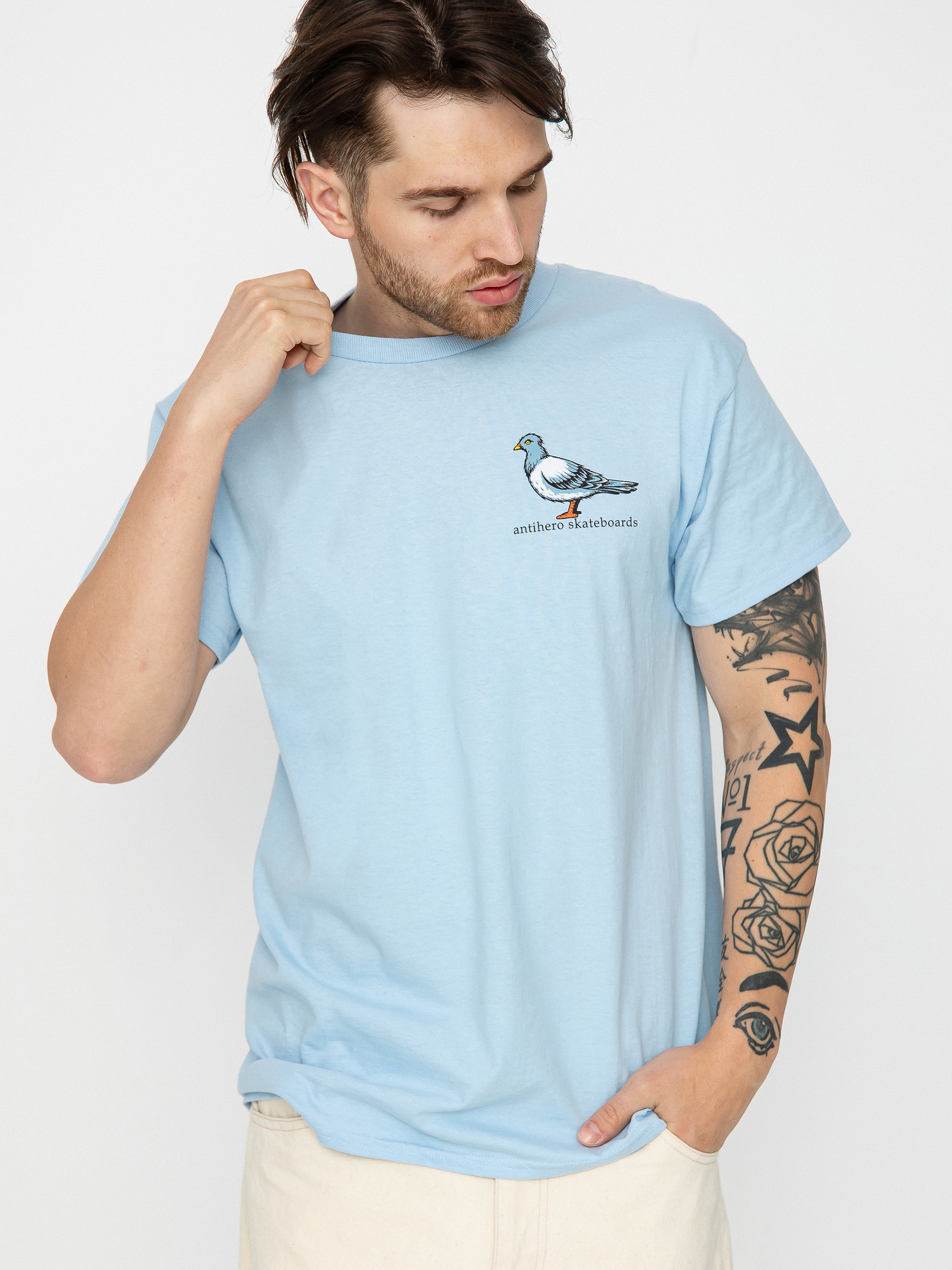 Antihero Lil Pigeon póló (light blue w/multi color print)