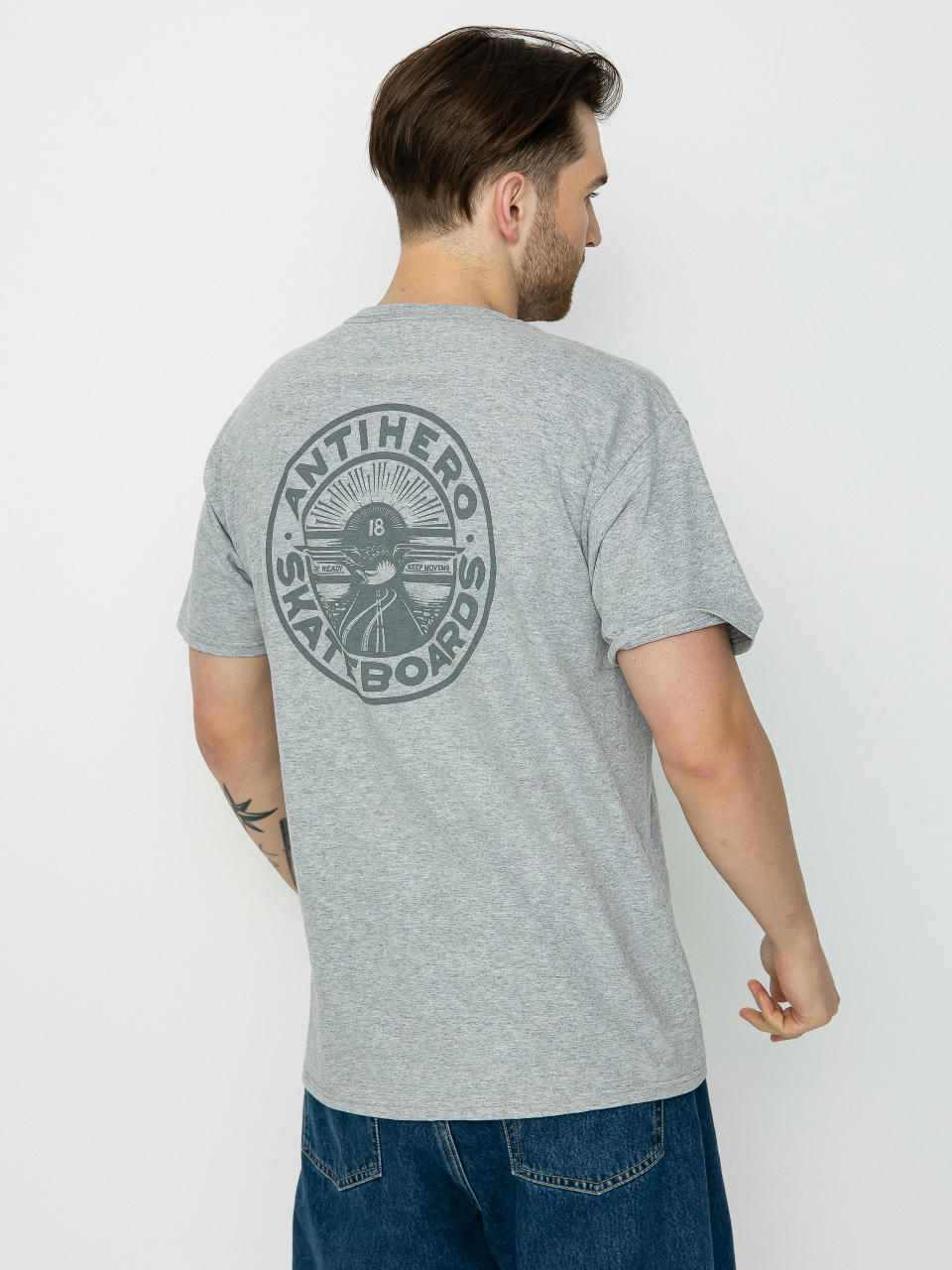 Antihero Stay Ready Dbl póló (athletic heather w/grey prints)