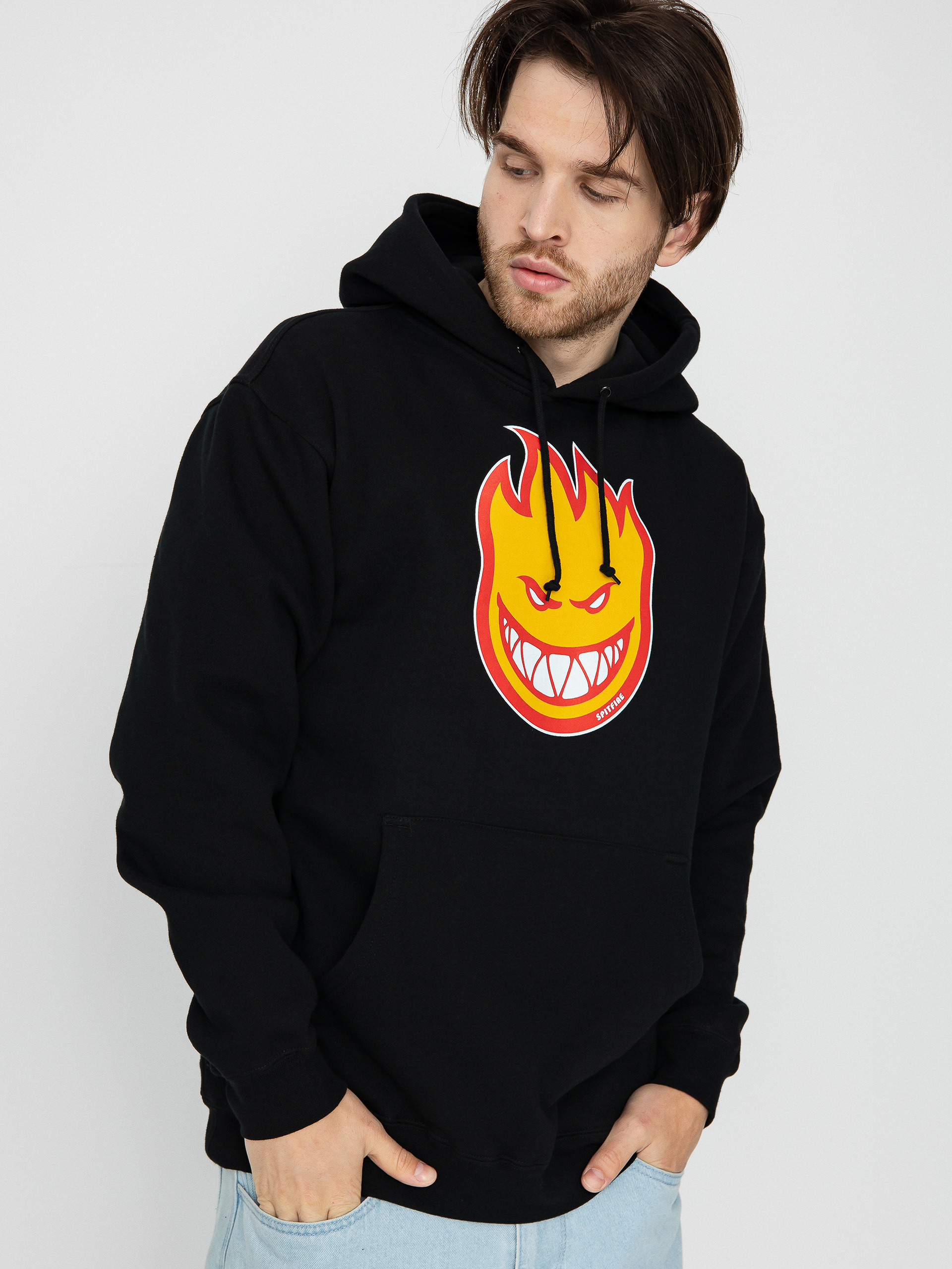 Spitfire Bighead Fill HD Kapucnis pulóver (black w/gold & red print)