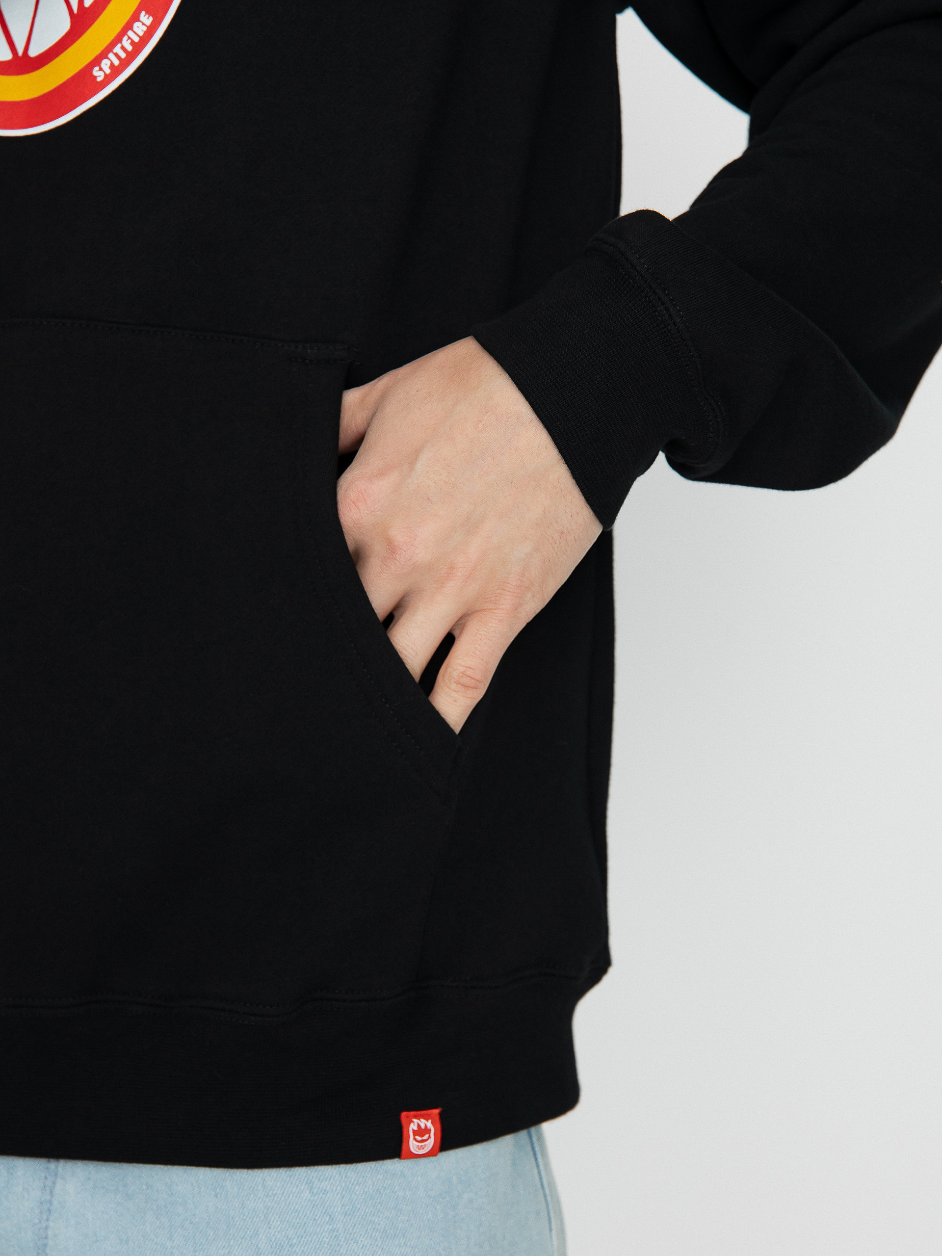 Spitfire Bighead Fill HD Kapucnis pulóver (black w/gold & red print)